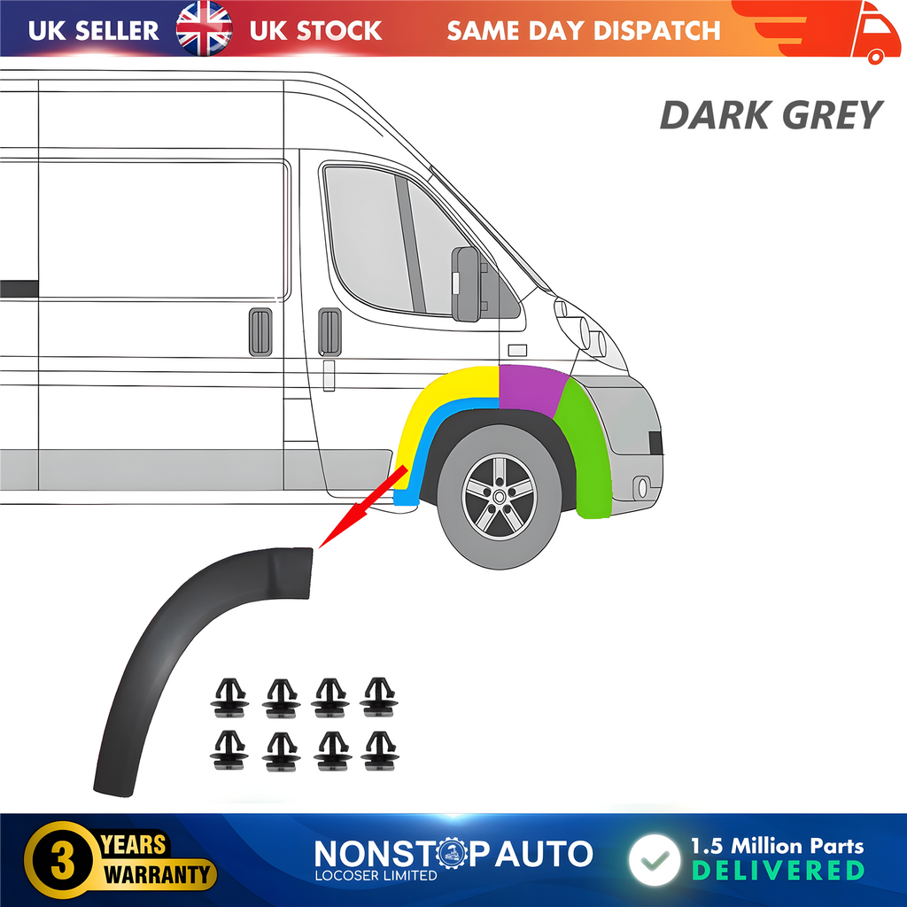 Wheel Arch Trim Moulding Front Right For CITROEN Relay PEUGEOT Boxer FIAT Ducato 2006 on 8545FF