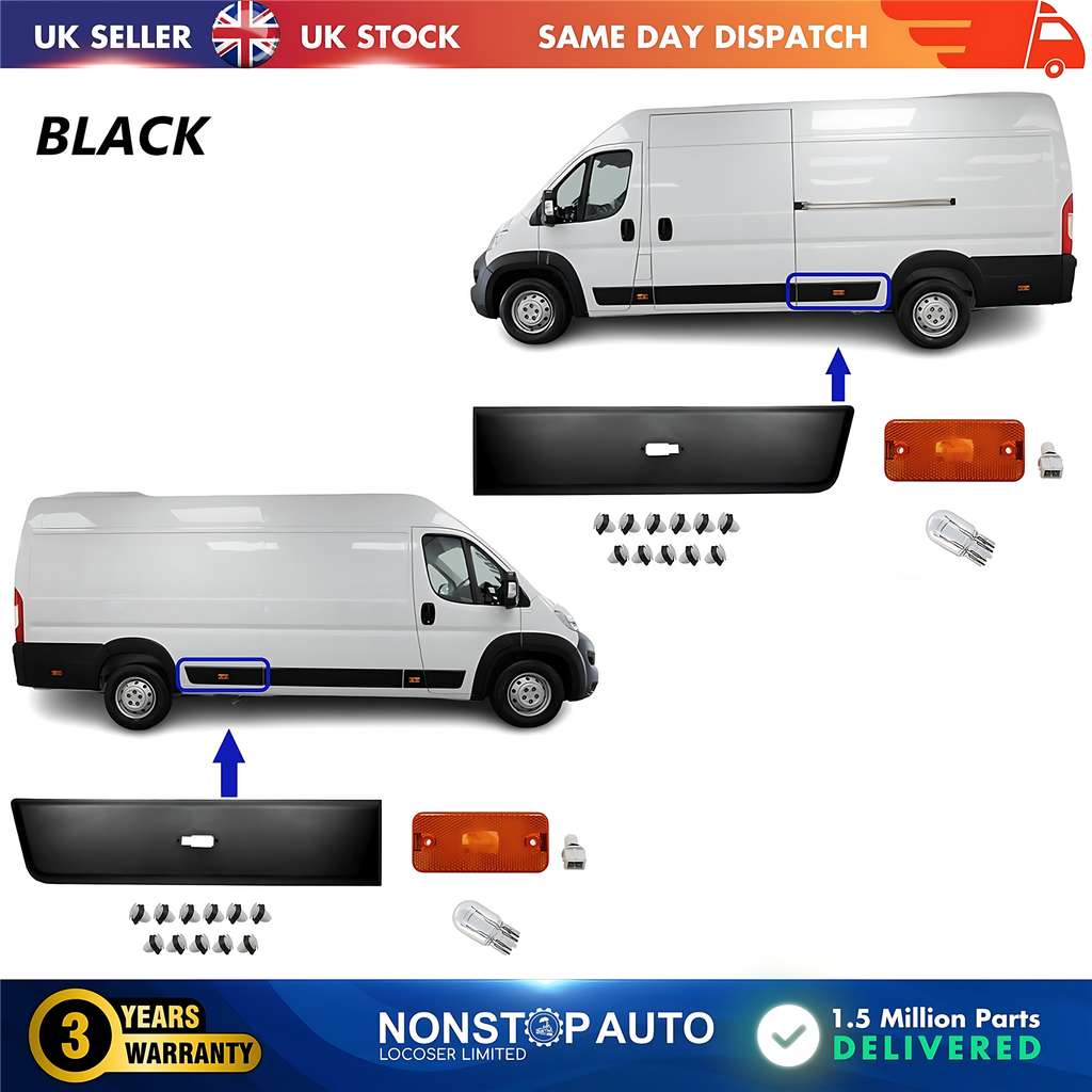2X Moulding Trim Panel Indicator Bulb Rear Left and Right For CITROEN Relay PEUGEOT Boxer FIAT Ducato 2006 on