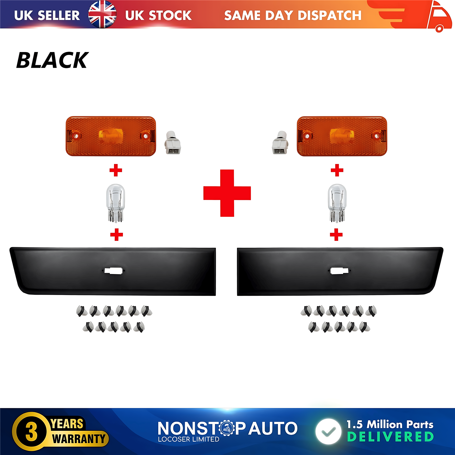 2X Moulding Trim Panel Indicator Bulb Rear Left and Right For CITROEN Relay PEUGEOT Boxer FIAT Ducato 2006 on