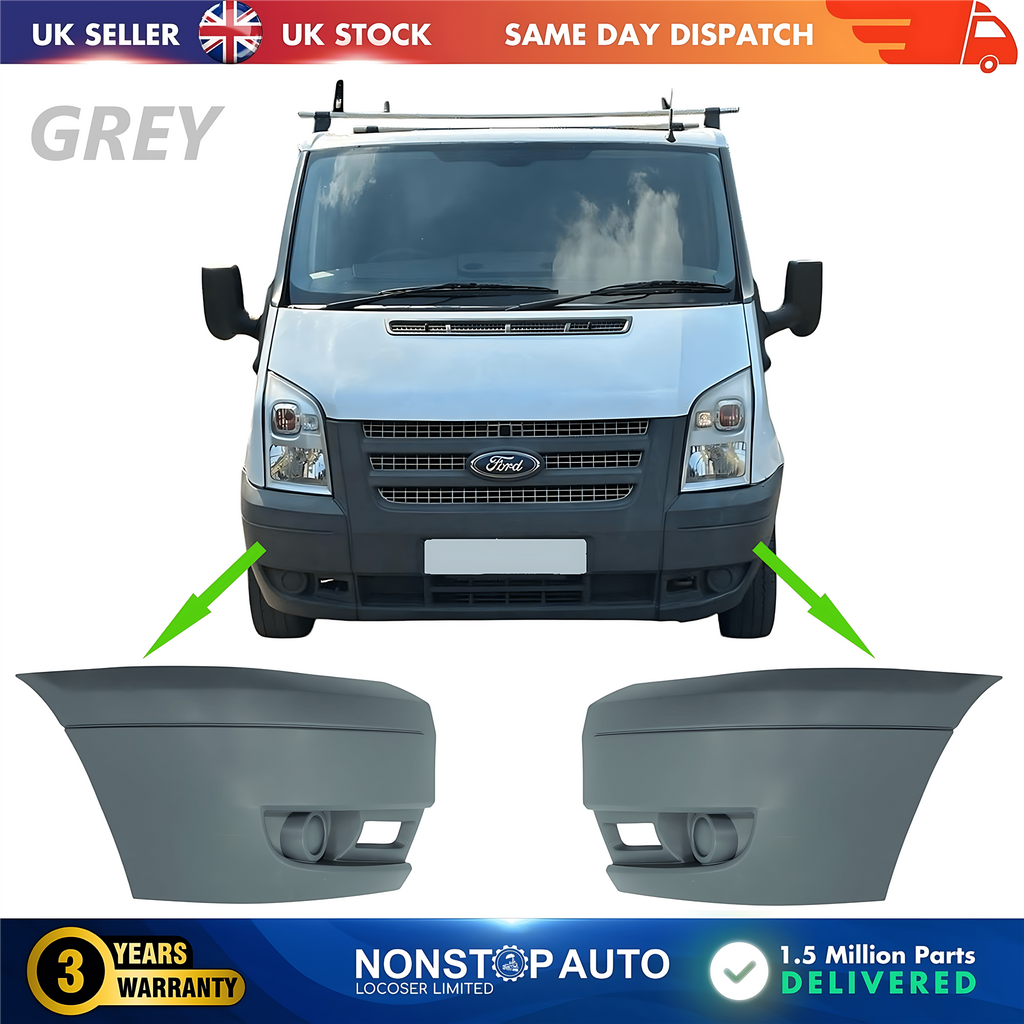 2X Front Bumper Corner Left and Right No Fog Hole For FORD Transit MK7 2006-2014 1437326 1437327