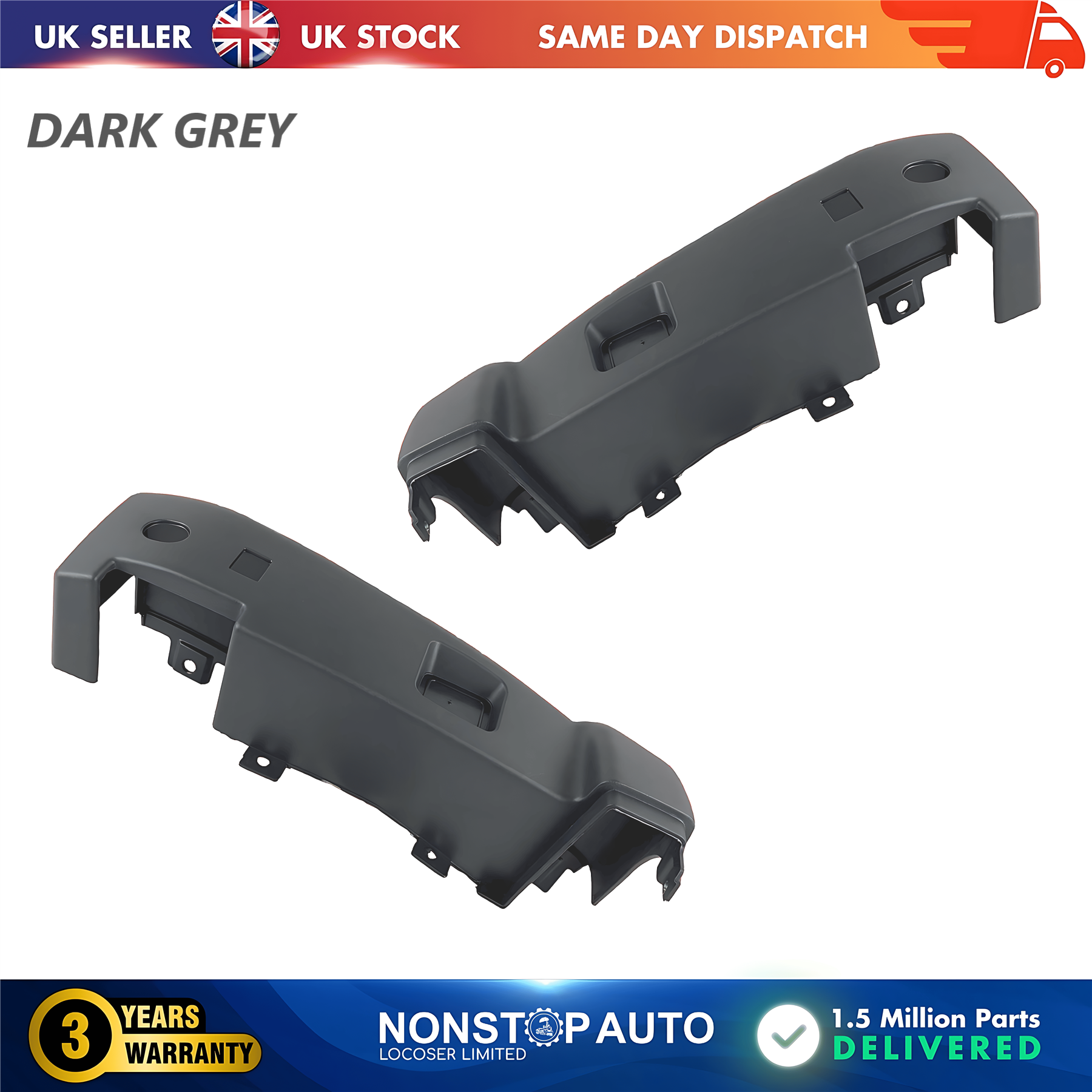 2X Rear Bumper Corner End Left and Right Dark Grey For CITROEN Relay PEUGEOT Boxer FIAT Ducato 2006 on