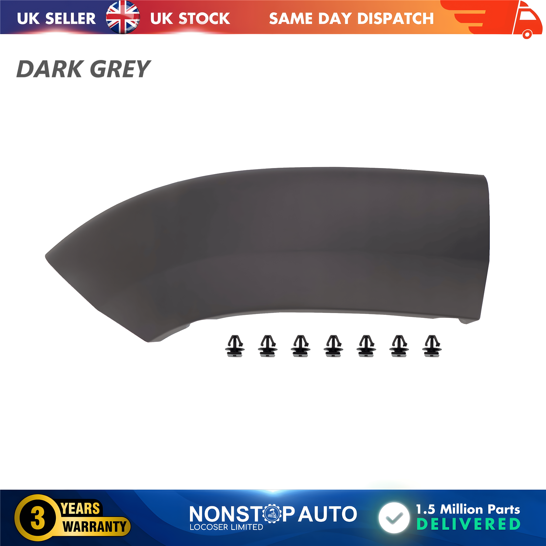 Wheel Arch Trim Moulding Front Left Dark Grey For CITROEN Relay PEUGEOT Boxer FIAT Ducato 2014 on 1612583680