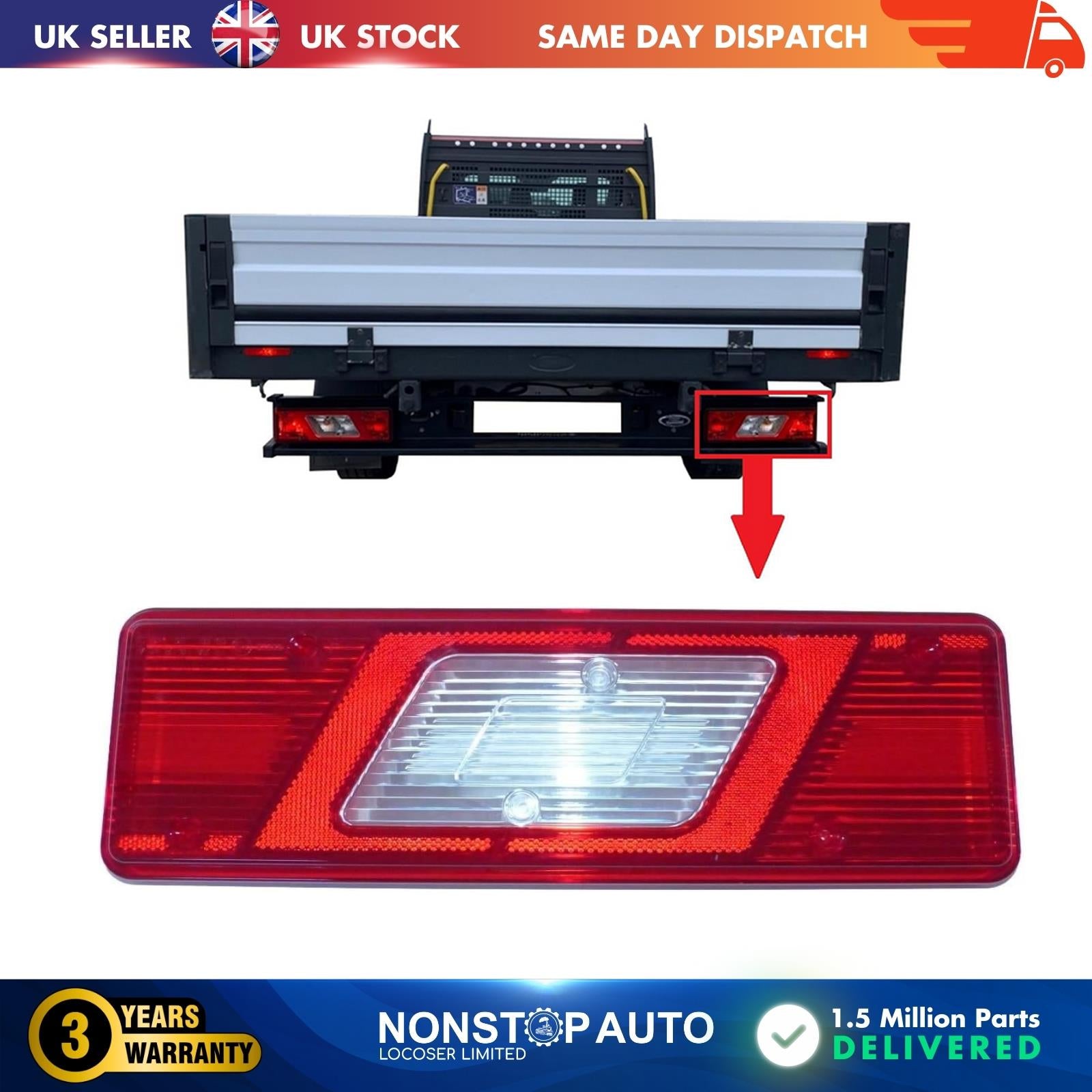 REAR RIGHT LIGHT LAMP LENS  FOR  FORD TRANSIT PICK UP 2014 on 1831256