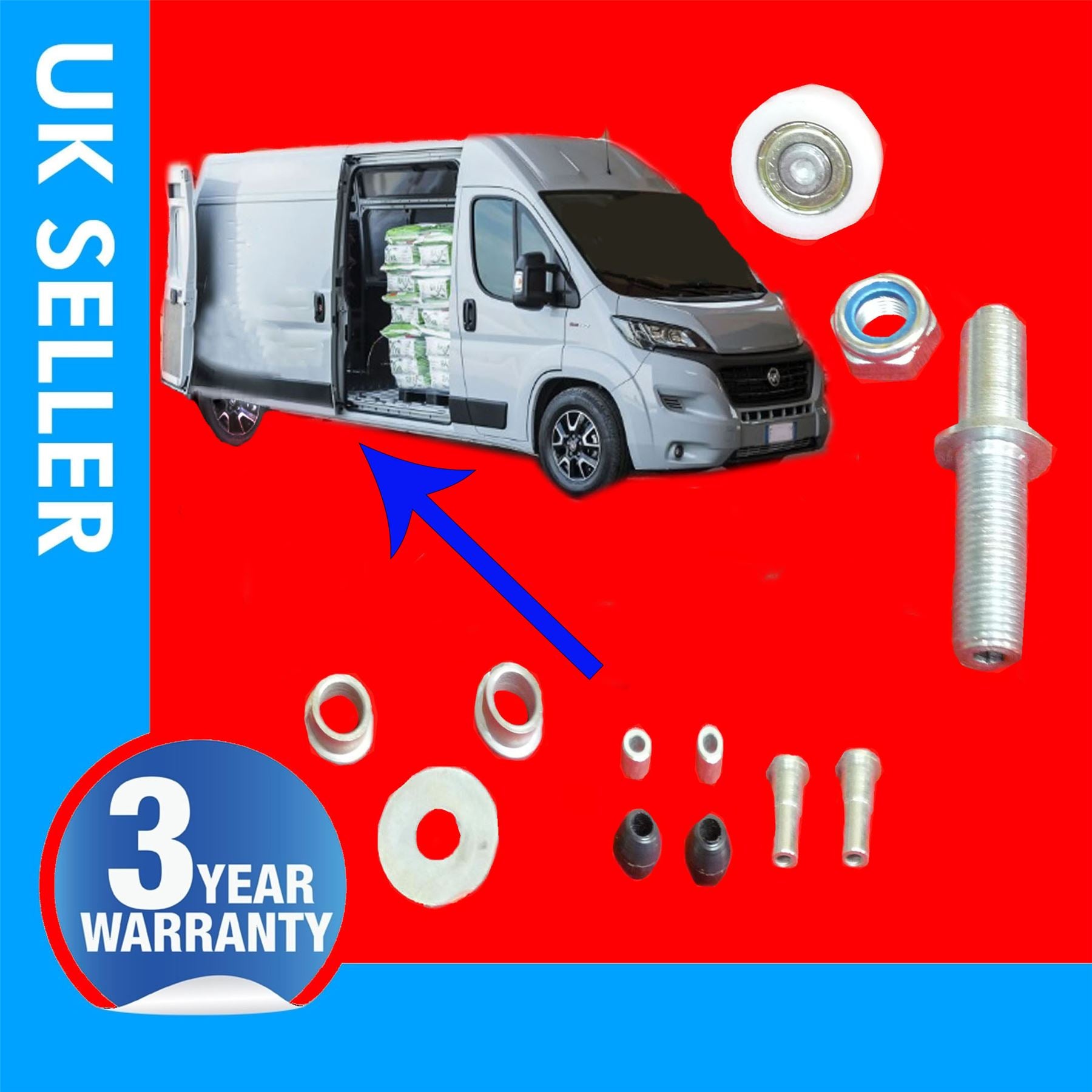 Sliding Door Roller Guide Hinge Middle Repair Kit Fits Fiat Ducato Citroen Jumper Relay Peugeot Boxer FT95388, 16117317.80, 9033 S3