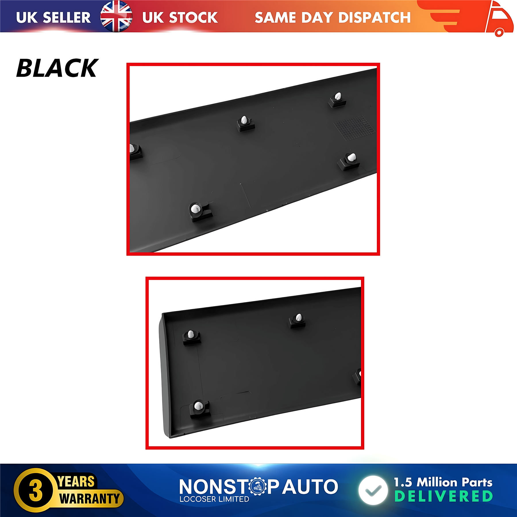 2X Moulding Trim Panel Middle Left and Right Black For CITROEN Relay PEUGEOT Boxer FIAT Ducato 2006 on