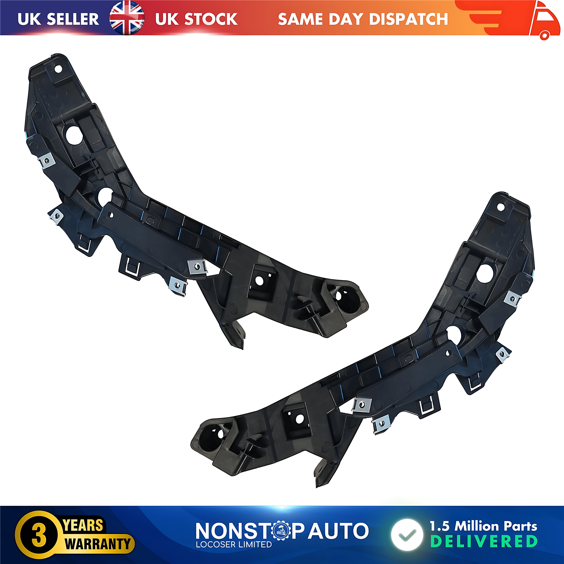 2X Front Bumper Bracket Holder Large L and R For PEUGEOT Boxer 2014 on 1626195780 1626195680