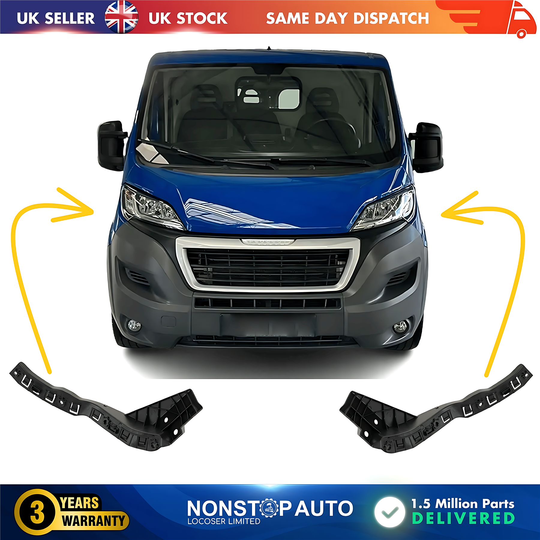 2X Front Bumper Bracket Holder Small L and R For PEUGEOT Boxer 2014 on