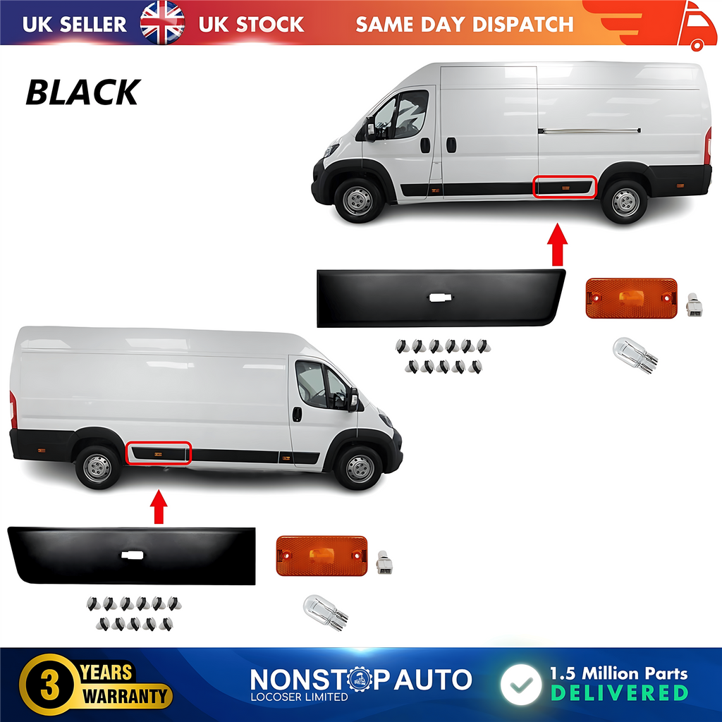 2X Moulding Trim Panel Indicator Bulb Rear Left and Right For CITROEN Relay PEUGEOT Boxer FIAT Ducato 2006 on
