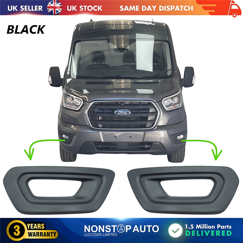 2X Fog Light Grille with Fog Hole Left and Right For FORD Transit V363 MK8 2019-2025