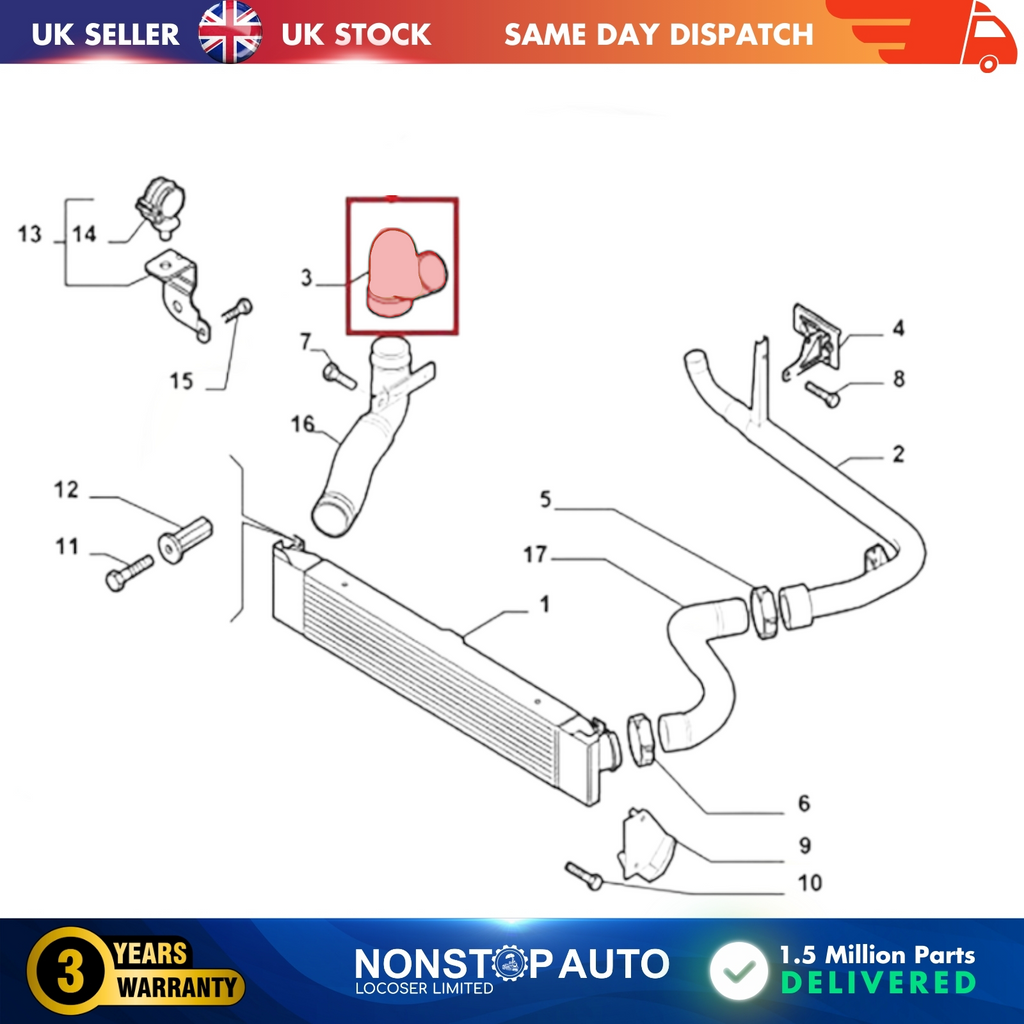 TURBO INTERCOOLER TURBO HOSE PIPE FOR  FIAT DUCATO 2.2 JTD HP PEUGEOT BOXER III 2.2 JTD HP CITROEN JUMPER III 2.2 JTD 1350777080