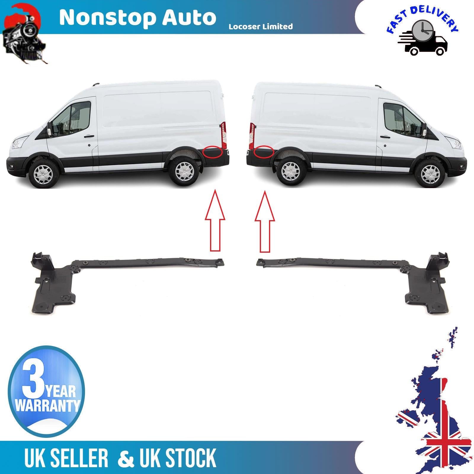 2X Rear R+L Bumper Bracket Short For FORD Transit 2013 on