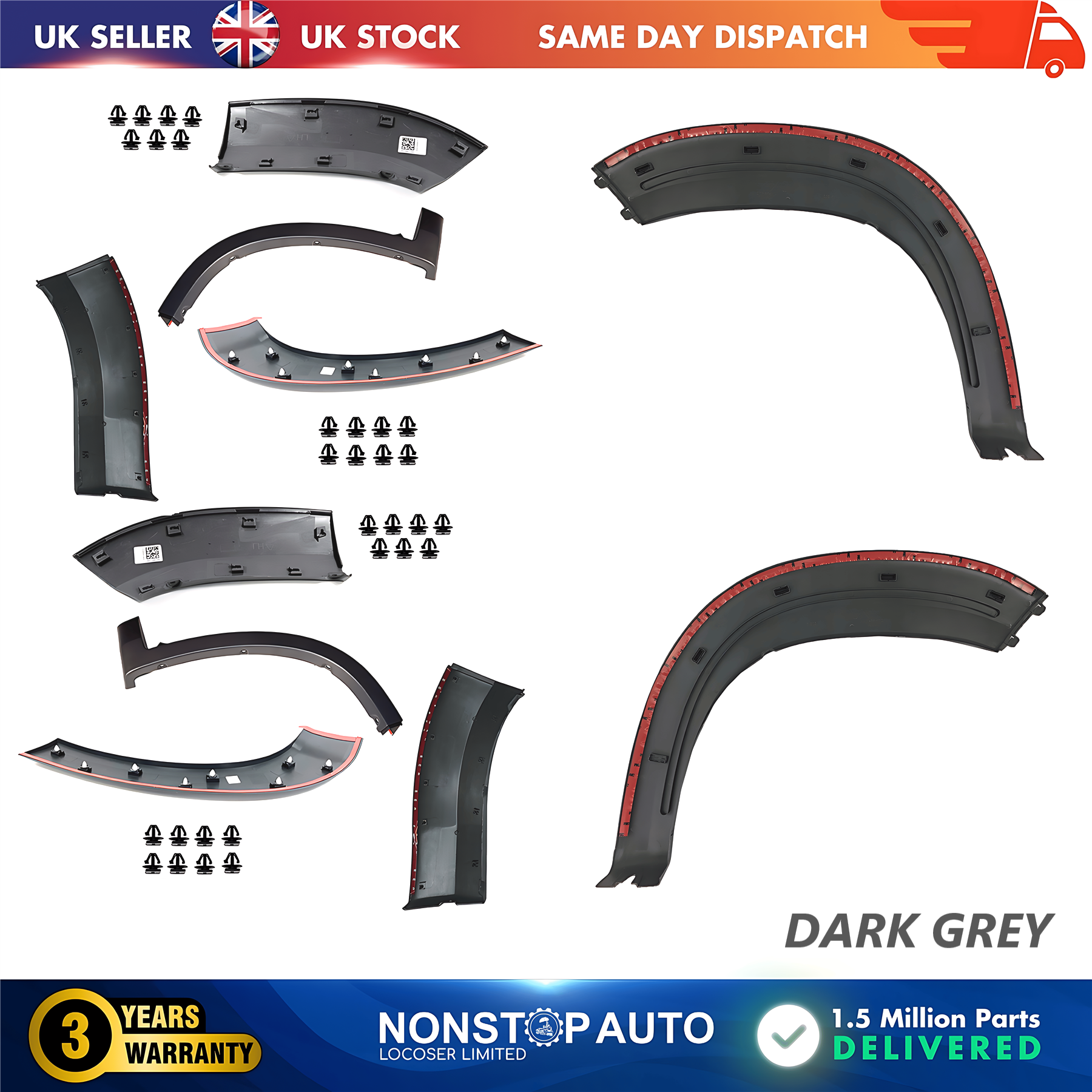 10X Wheel Arch Trim Moulding Left and Right Set For CITROEN Relay PEUGEOT Boxer FIAT Ducato 2014 on