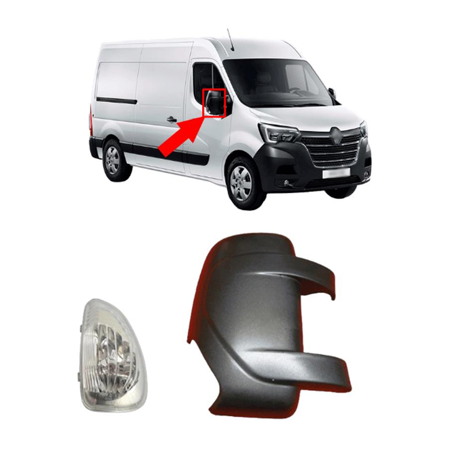 RENAULT Master Vauxhall Opel Movano wing mirror cover cap & side indicator / right