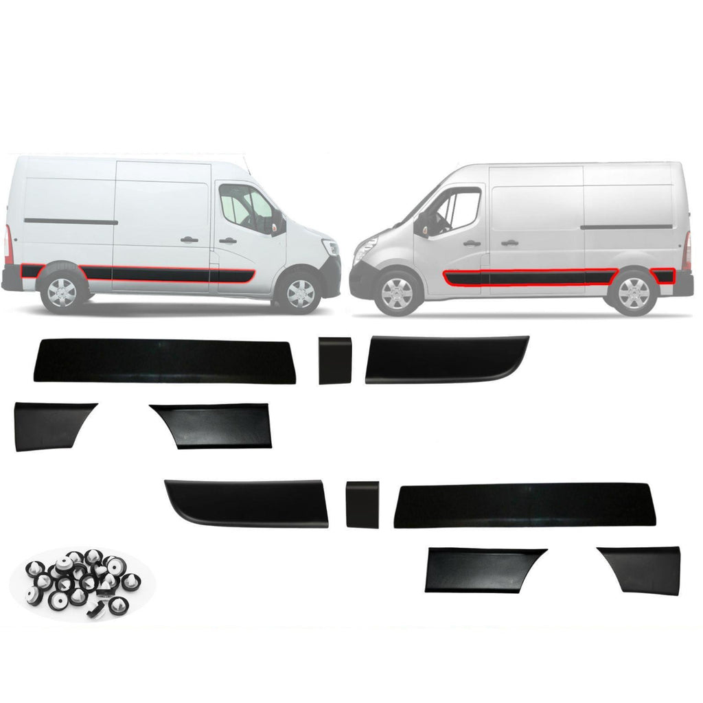 10 pcs Left & Right Door Body Moulding Panel Trim Set For RENAULT Master III VAUXHALL Movano B NISSAN Interstar NV400
