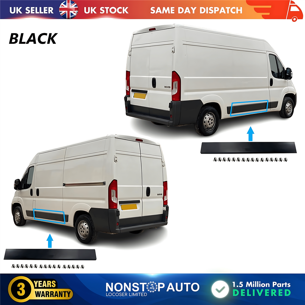 2X Moulding Trim Panel Middle Left and Right Black For CITROEN Relay PEUGEOT Boxer FIAT Ducato 2006 on