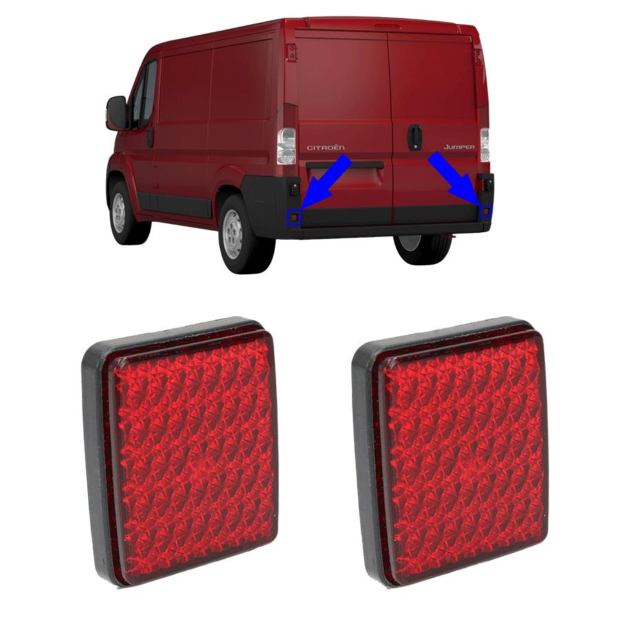 2X Rear Bumper Reflector Fits CITROEN Jumper FIAT Doblo Ducato PEUGEOT Boxer 1348401080 6430.A0 6340.E5