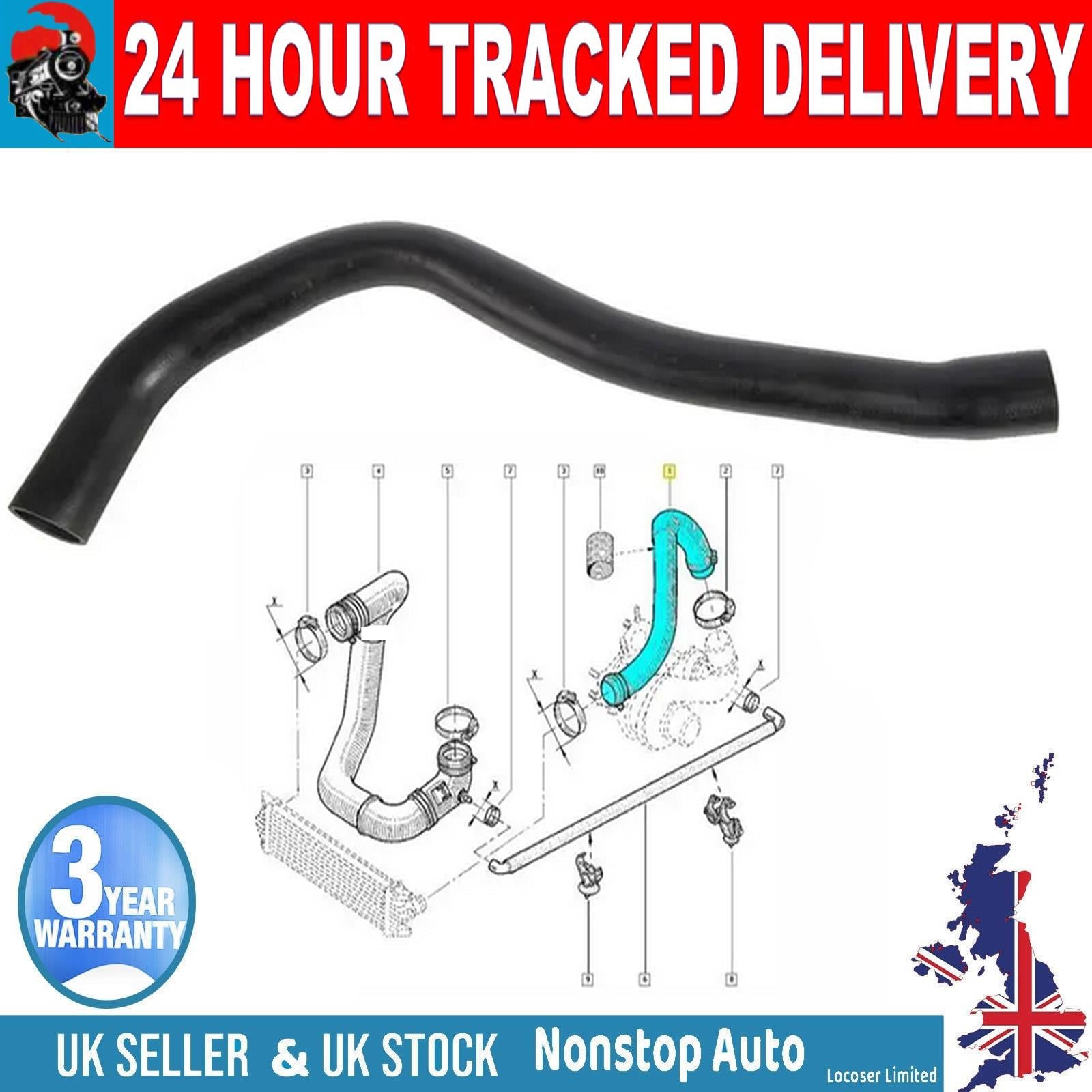 TURBO INTERCOOLER HOSE PIPE FOR RENAULT MASTER II  NISSAN INTERSTAR VAUXHALL MOVANO A 2.2 DTI  2.5 DTI  8200140254