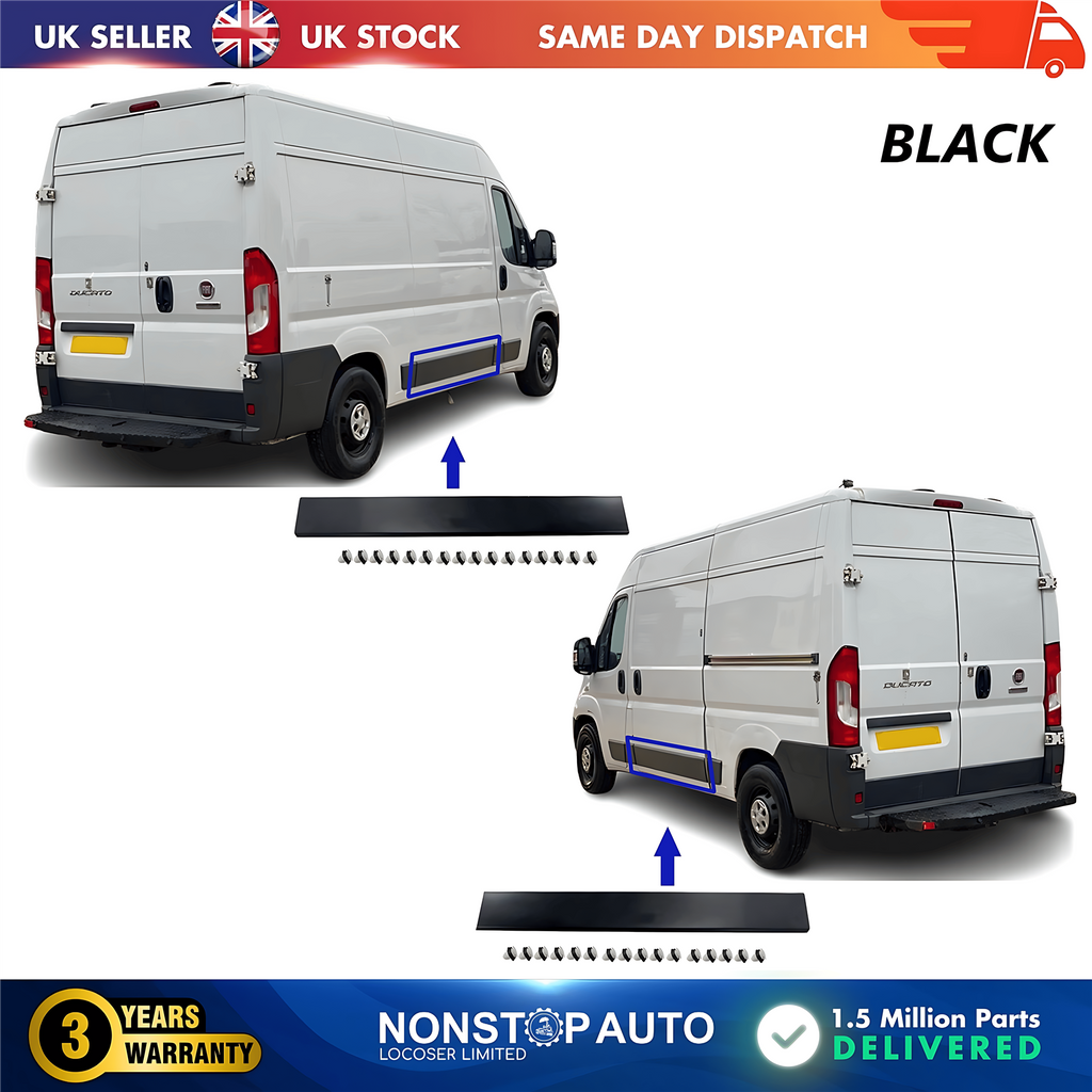 2X Moulding Trim Panel Middle Left and Right Black For CITROEN Relay PEUGEOT Boxer FIAT Ducato 2006 on