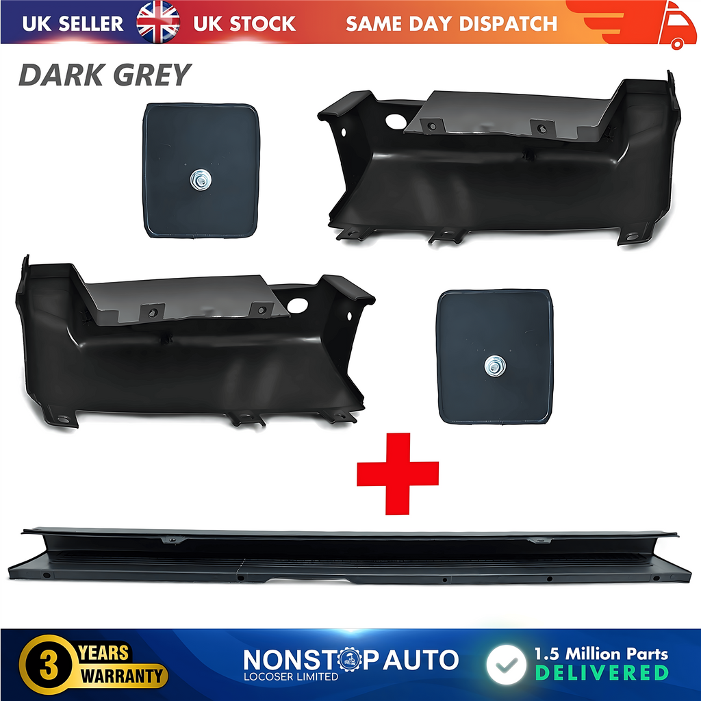 Rear Bumper Set Dark Grey with Reflector For CITROEN Relay PEUGEOT Boxer FIAT Ducato 2006 on