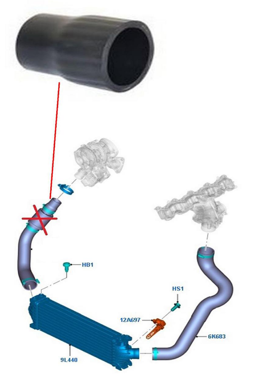 TURBO INTERCOOLER HOSE PIPE SMALL FOR FORD Transit 2.2 TDCI CC116C646BG