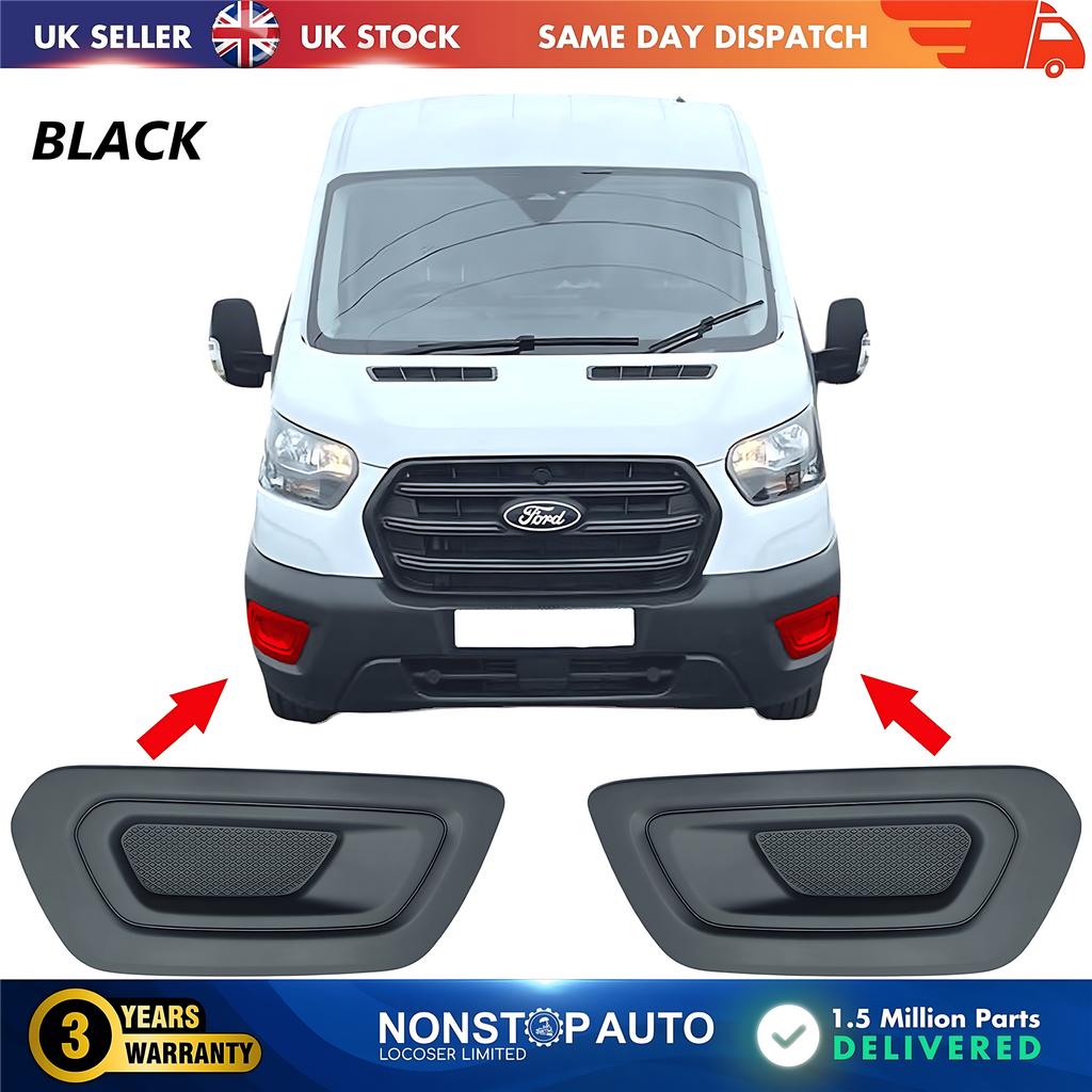 2X Fog Light Grille No Fog Hole Left and Right For FORD Transit V363 MK8 2019-2025