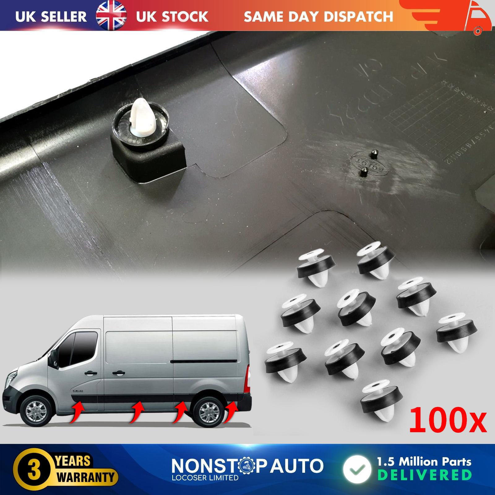 100X Door Moulding Panel Trim Clips For  RENAULT Master Vauxhall Movano Nissan NV400 7703077469