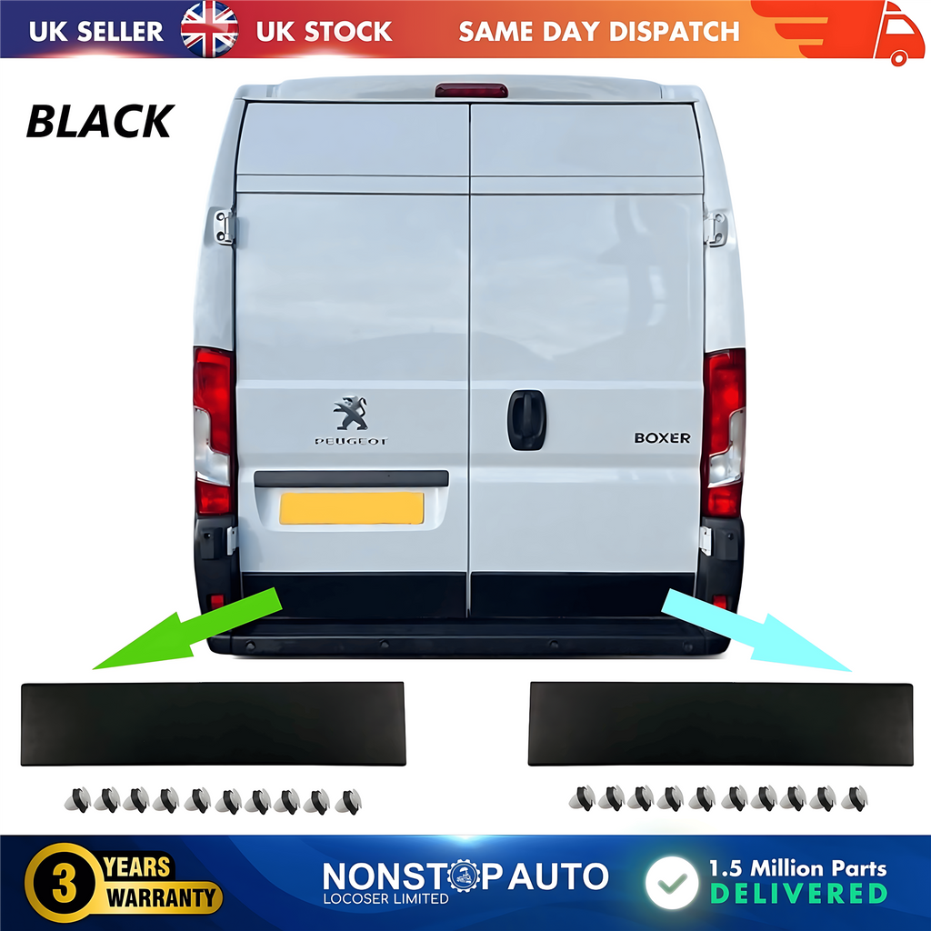 2X Door Moulding Panel Rear Left and Right Black For CITROEN Relay PEUGEOT Boxer FIAT Ducato 2006 on
