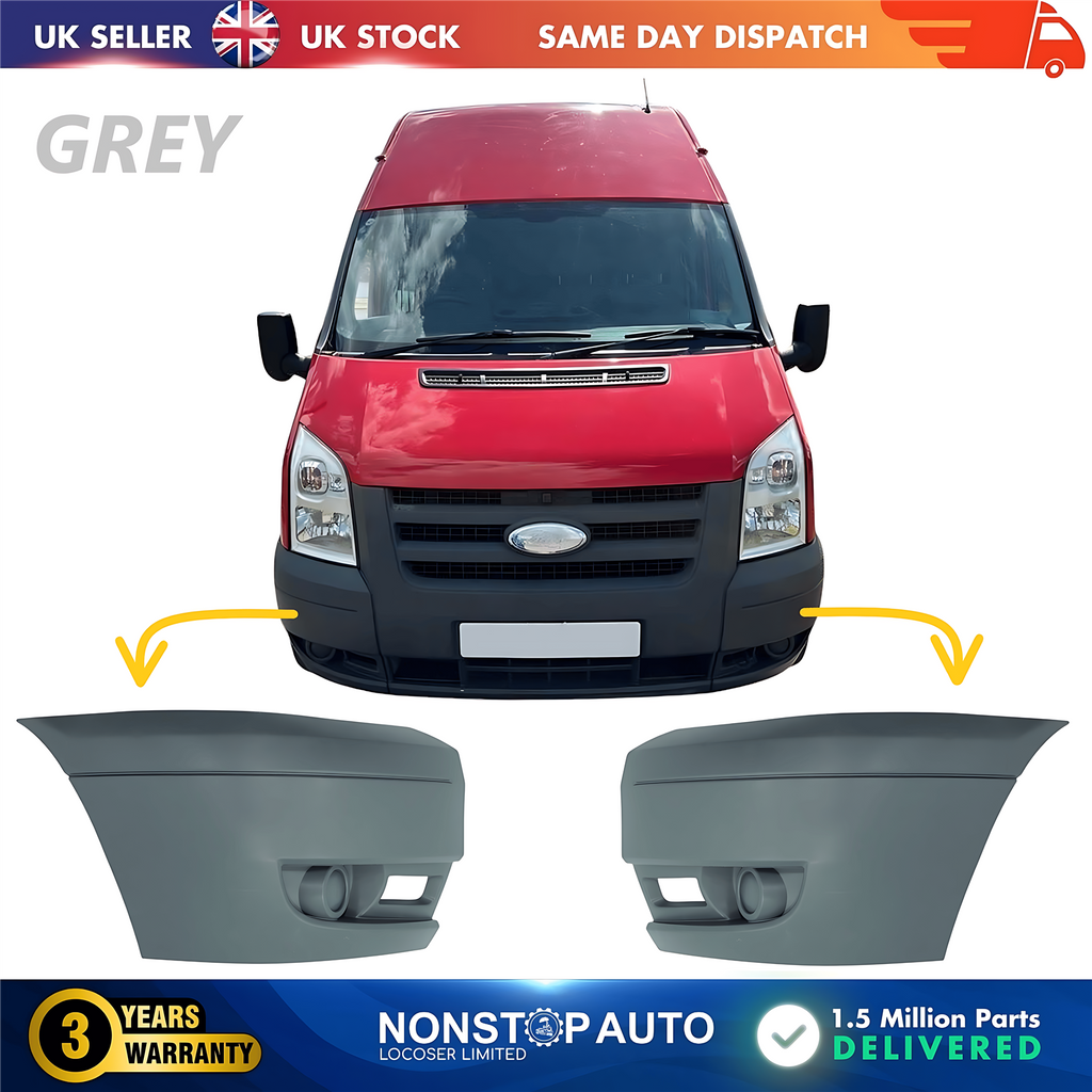 2X Front Bumper Corner Left and Right No Fog Hole For FORD Transit MK7 2006-2014 1437326 1437327