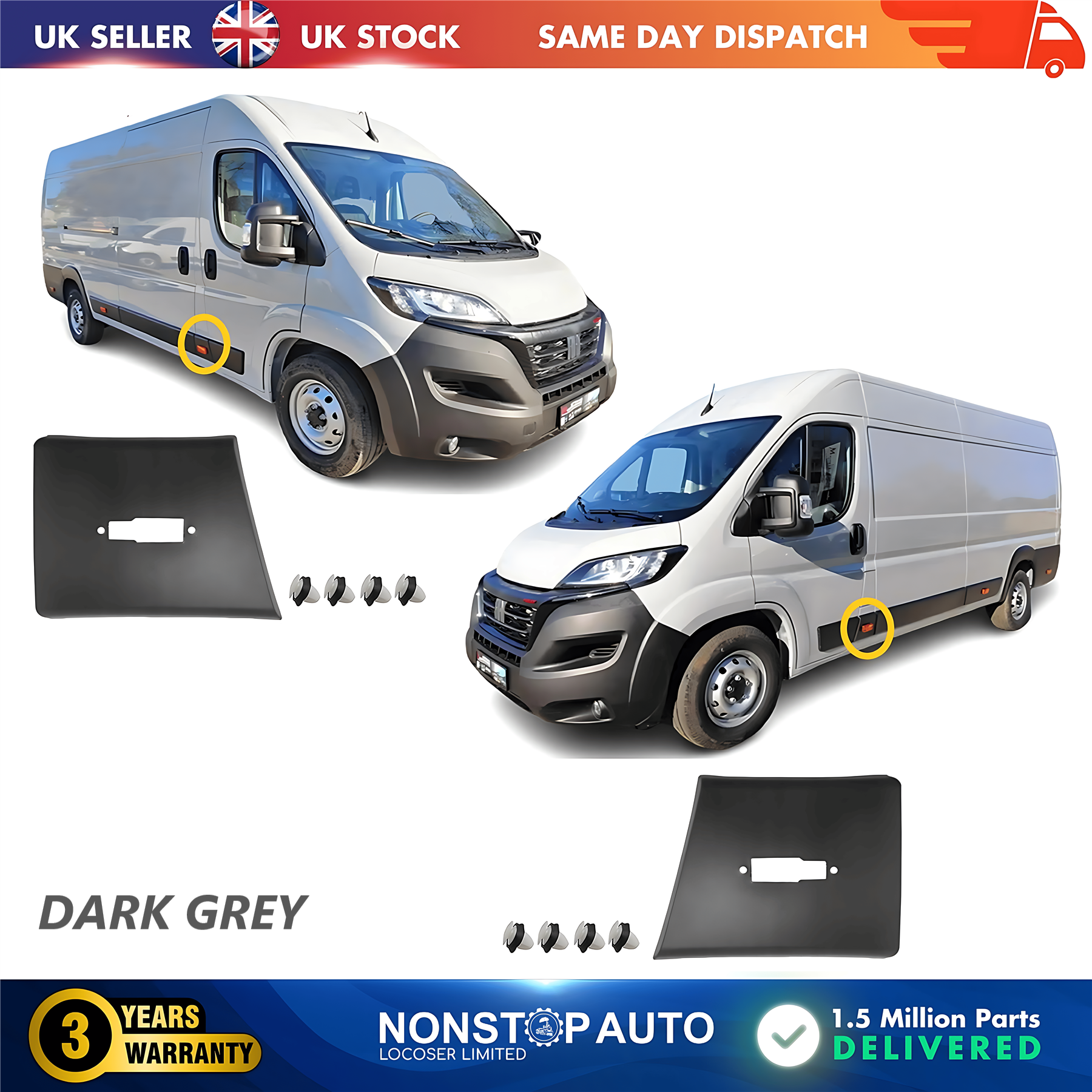 2X Moulding Trim Panel Left and Right For CITROEN Relay PEUGEOT Boxer FIAT Ducato 2006 on