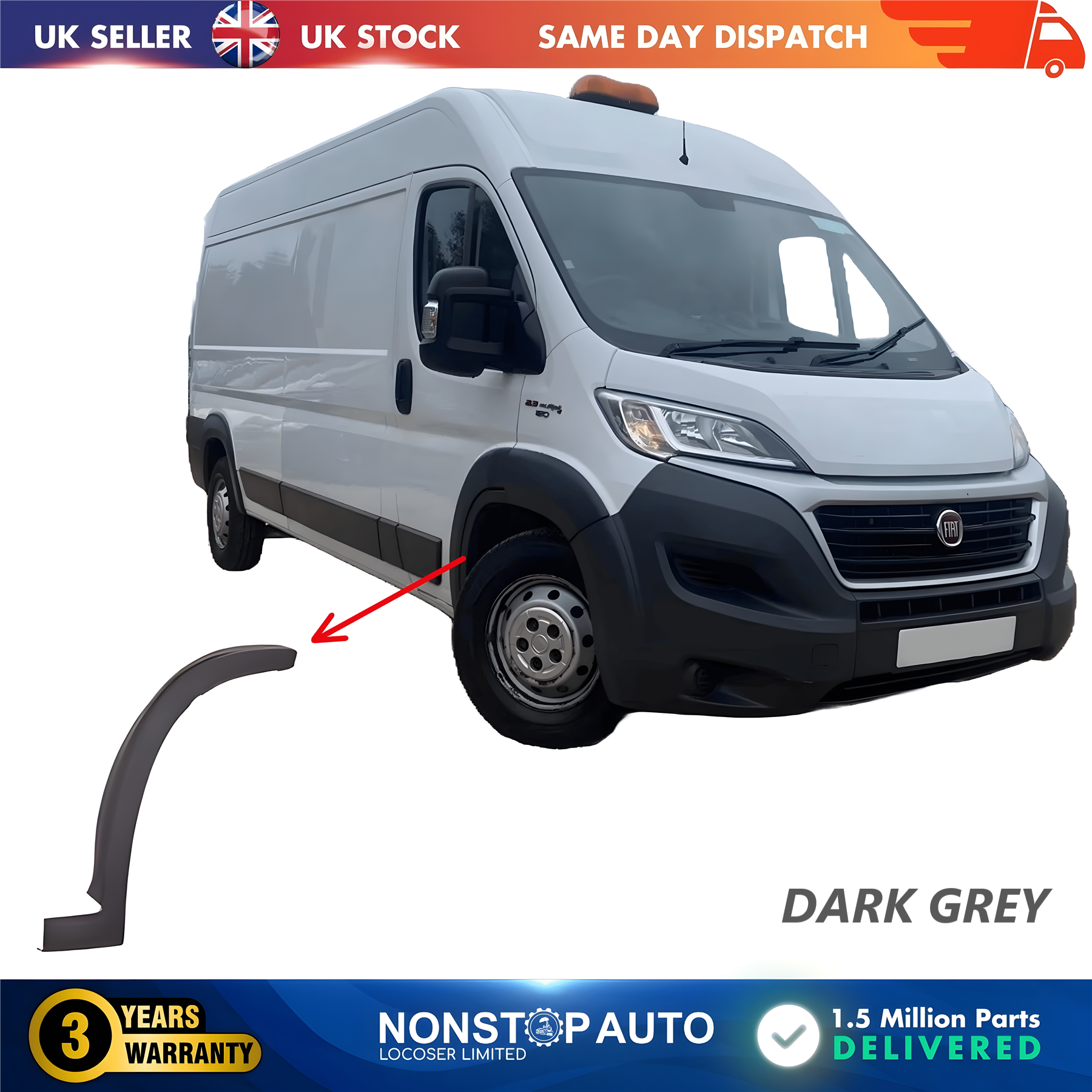 Wheel Arch Trim Moulding Front Right For CITROEN Relay PEUGEOT Boxer FIAT Ducato 2006 on 8545HE