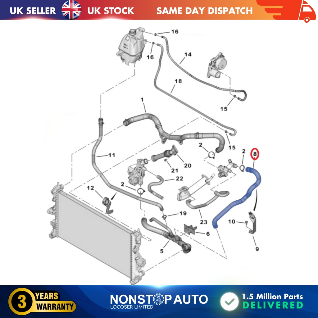 RADIATOR HOSE PIPE FOR CITROEN JUMPER II  FIAT DUCATO PEUGEOT BOXER 2.2 Jtd 2.2 Hdi 1347878080