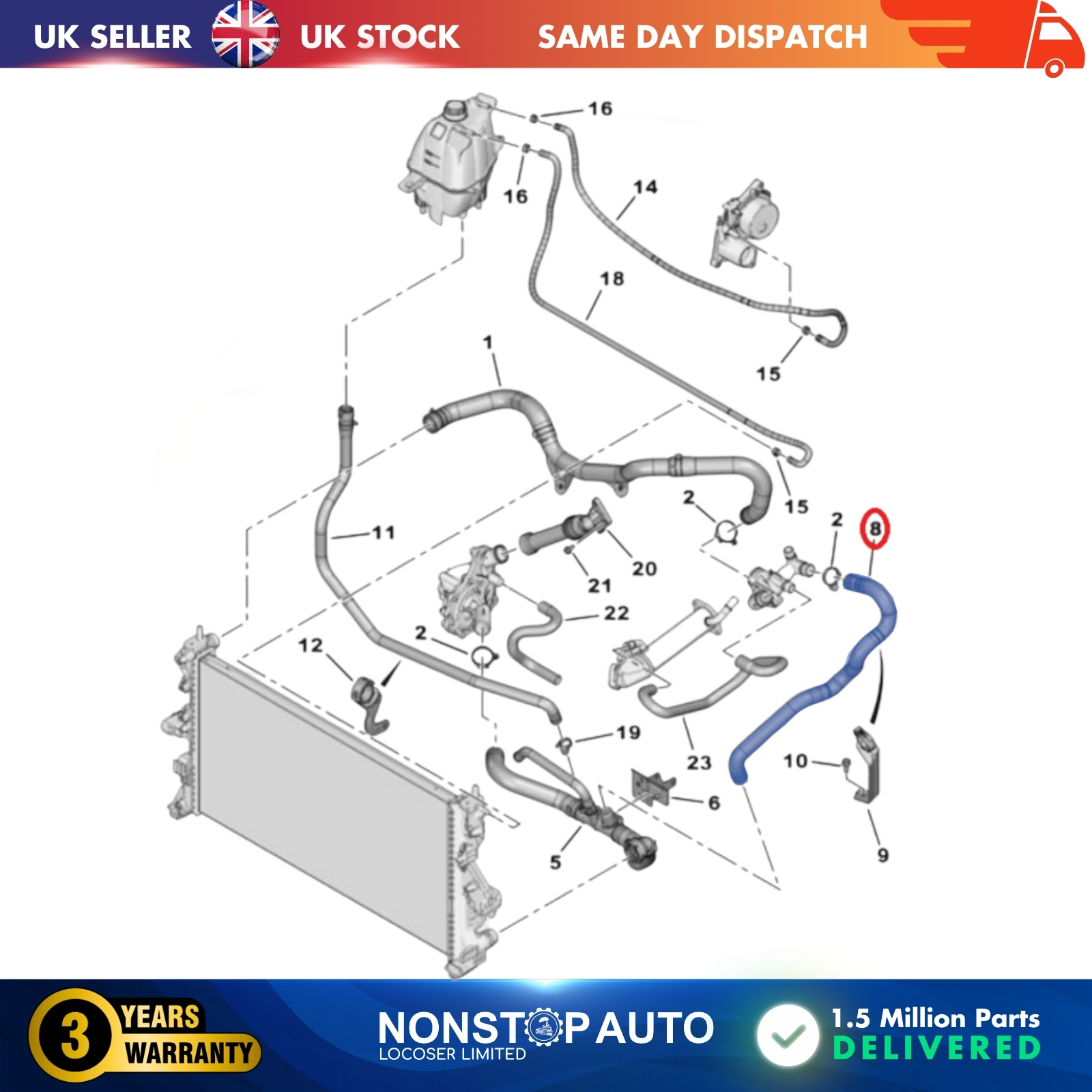 RADIATOR HOSE PIPE FOR CITROEN JUMPER II  FIAT DUCATO PEUGEOT BOXER 2.2 Jtd 2.2 Hdi 1347878080