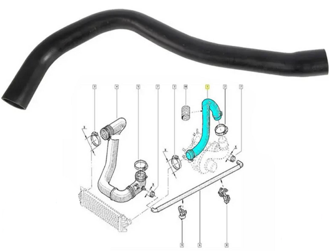 TURBO INTERCOOLER HOSE PIPE FOR RENAULT MASTER II  NISSAN INTERSTAR VAUXHALL MOVANO A 2.2 DTI  2.5 DTI  8200140254