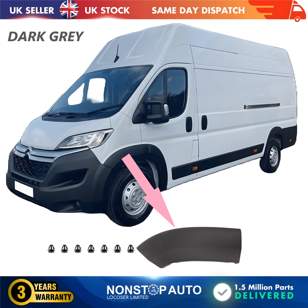 Wheel Arch Trim Moulding Front Left Dark Grey For CITROEN Relay PEUGEOT Boxer FIAT Ducato 2014 on 1612583680
