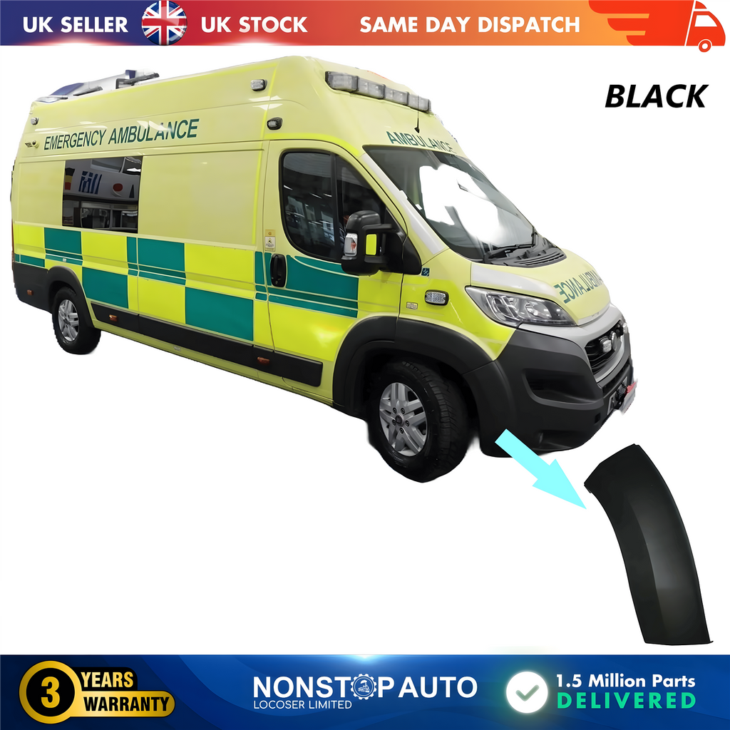 Wheel Arch Trim Moulding Front Right Black For CITROEN Relay PEUGEOT Boxer FIAT Ducato 2014 on 1611706980