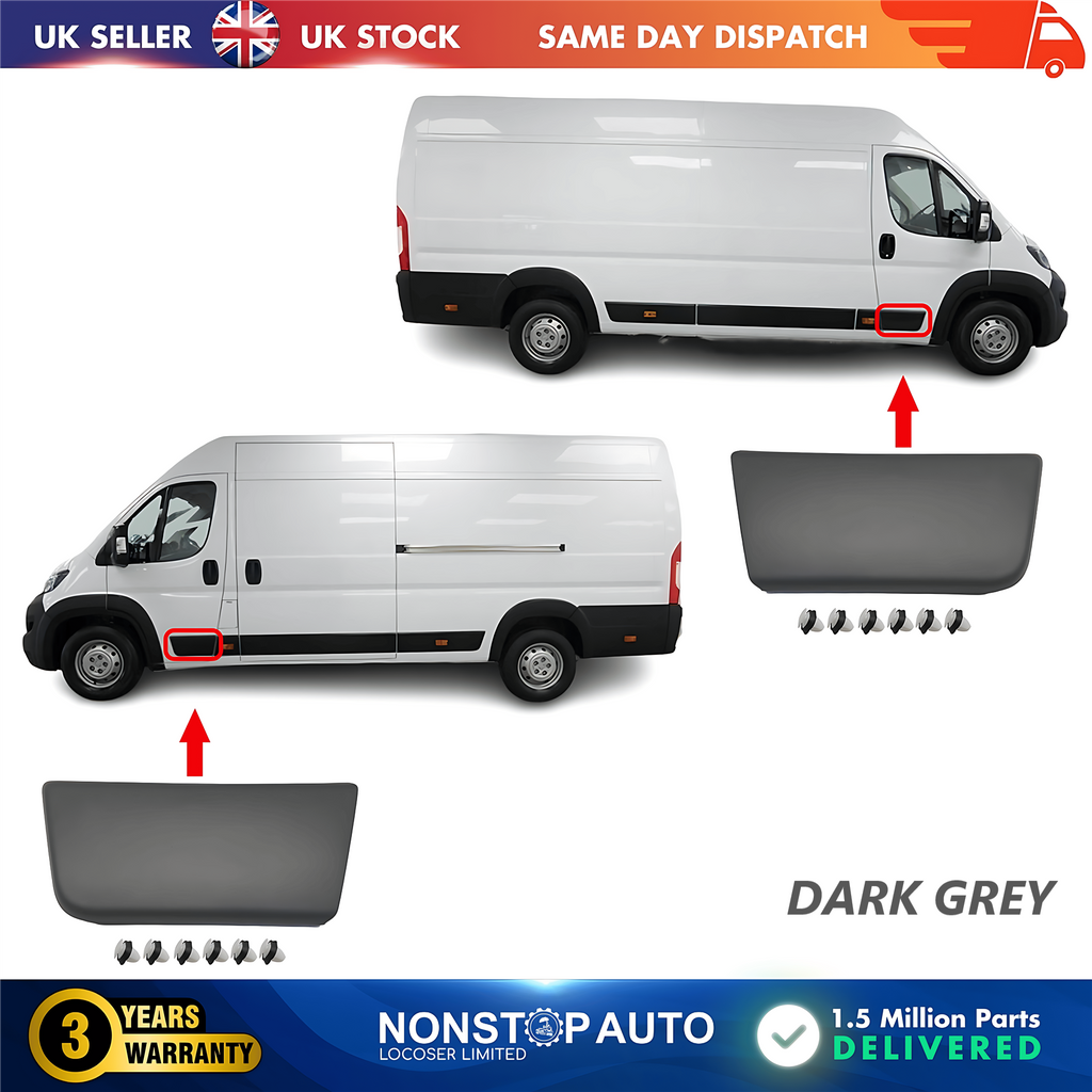 2X Door Moulding Trim Front Left and Right For CITROEN Relay PEUGEOT Boxer FIAT Ducato 2006 on
