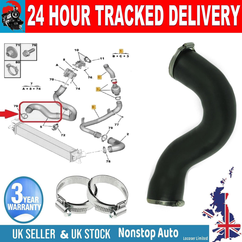 TURBO INTERCOOLER HOSE PIPE LARGE  FOR PEUGEOT BOXER  CITROEN JUMPER  2.0 HDI  1379294080