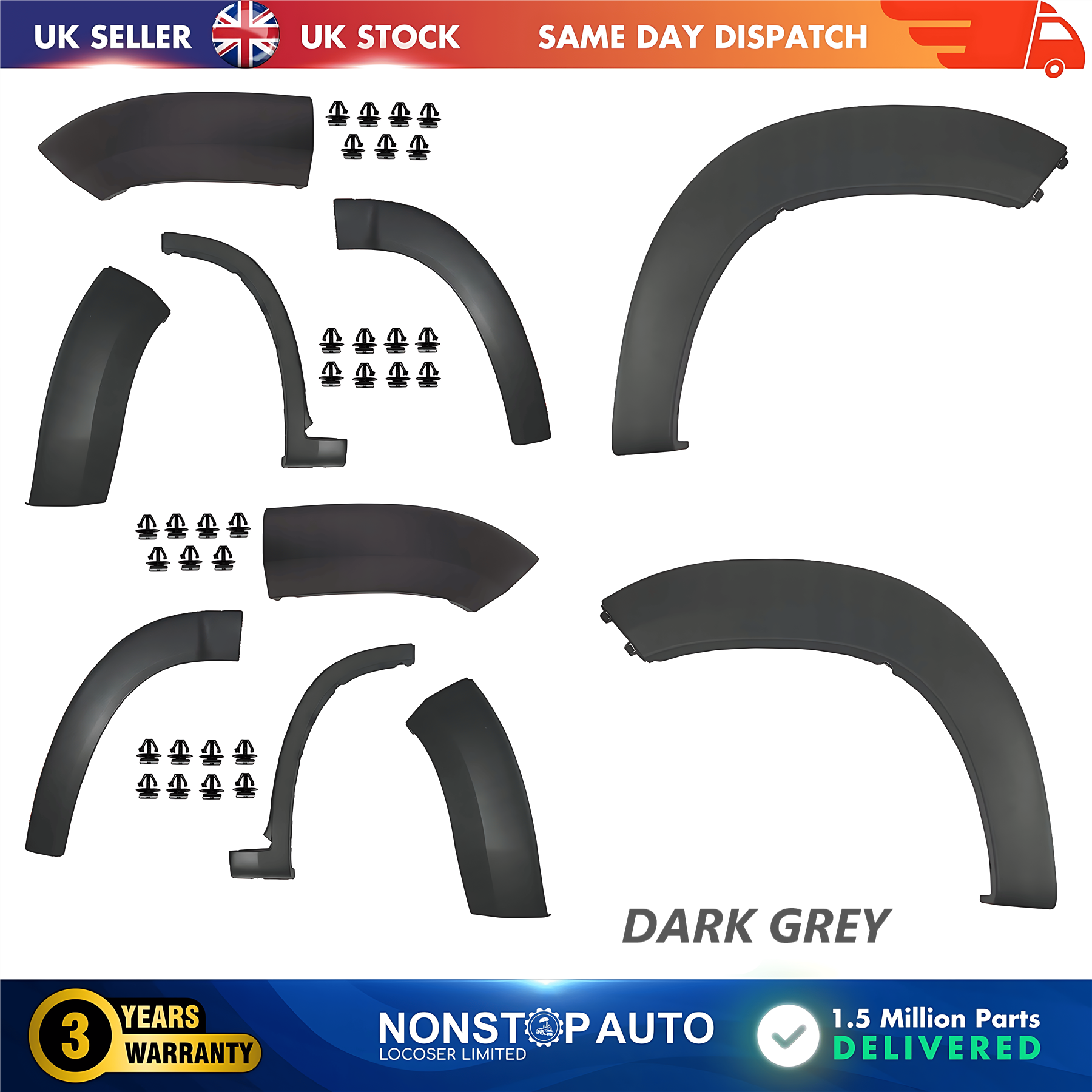 10X Wheel Arch Trim Moulding Left and Right Set For CITROEN Relay PEUGEOT Boxer FIAT Ducato 2014 on