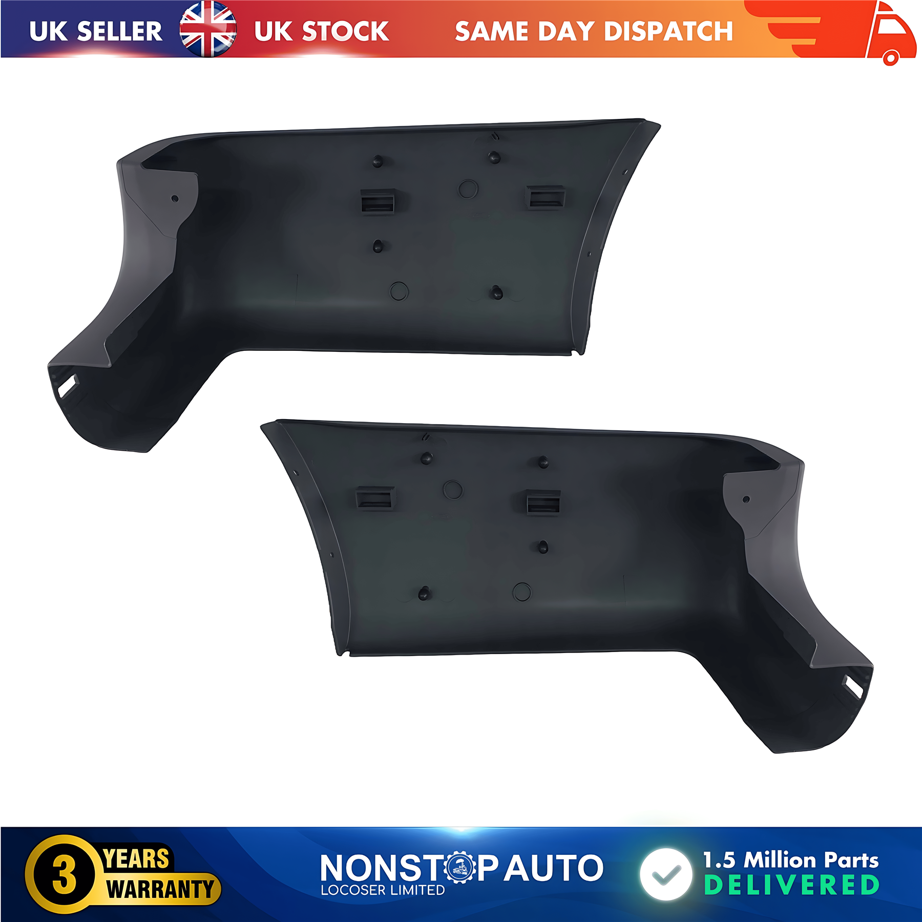 2X Rear Bumper End Cap Corner Left and Right For FORD Transit MK6 MK7 2000-2014