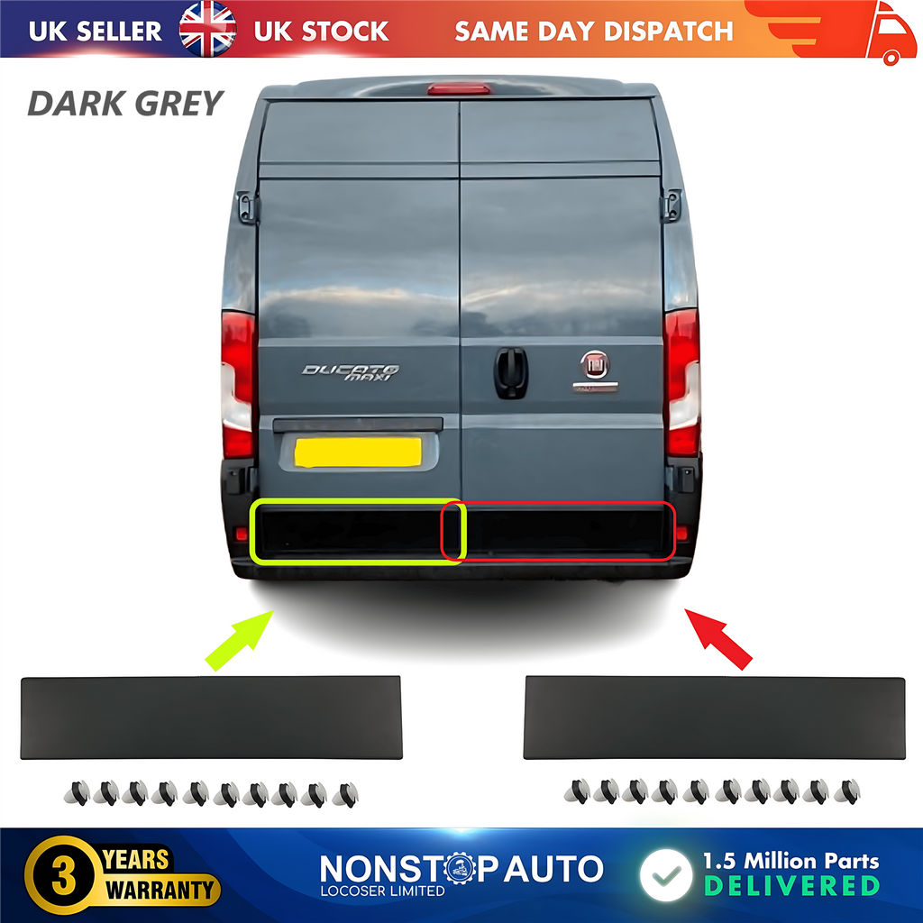 2X Door Moulding Panel Rear Left and Right Dark Grey For CITROEN Relay PEUGEOT Boxer FIAT Ducato 2006 on