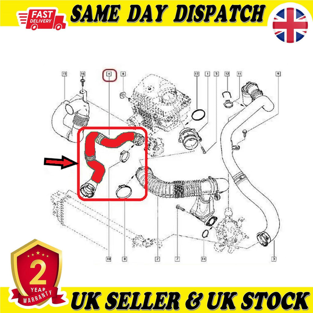 TURBO INTERCOOLER HOSE PIPE FOR VAUXHALL MOVANO B RENAULT MASTER III NISSAN NV400  144604965R