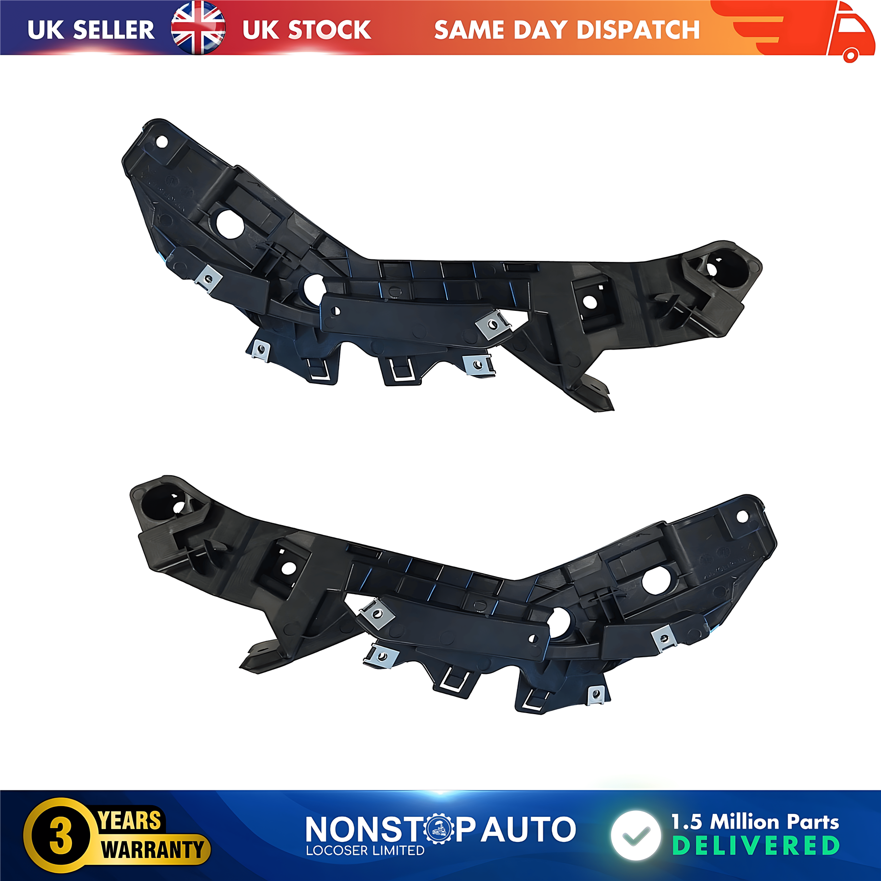 2X Front Bumper Bracket Holder Large L and R For PEUGEOT Boxer 2014 on 1626195780 1626195680
