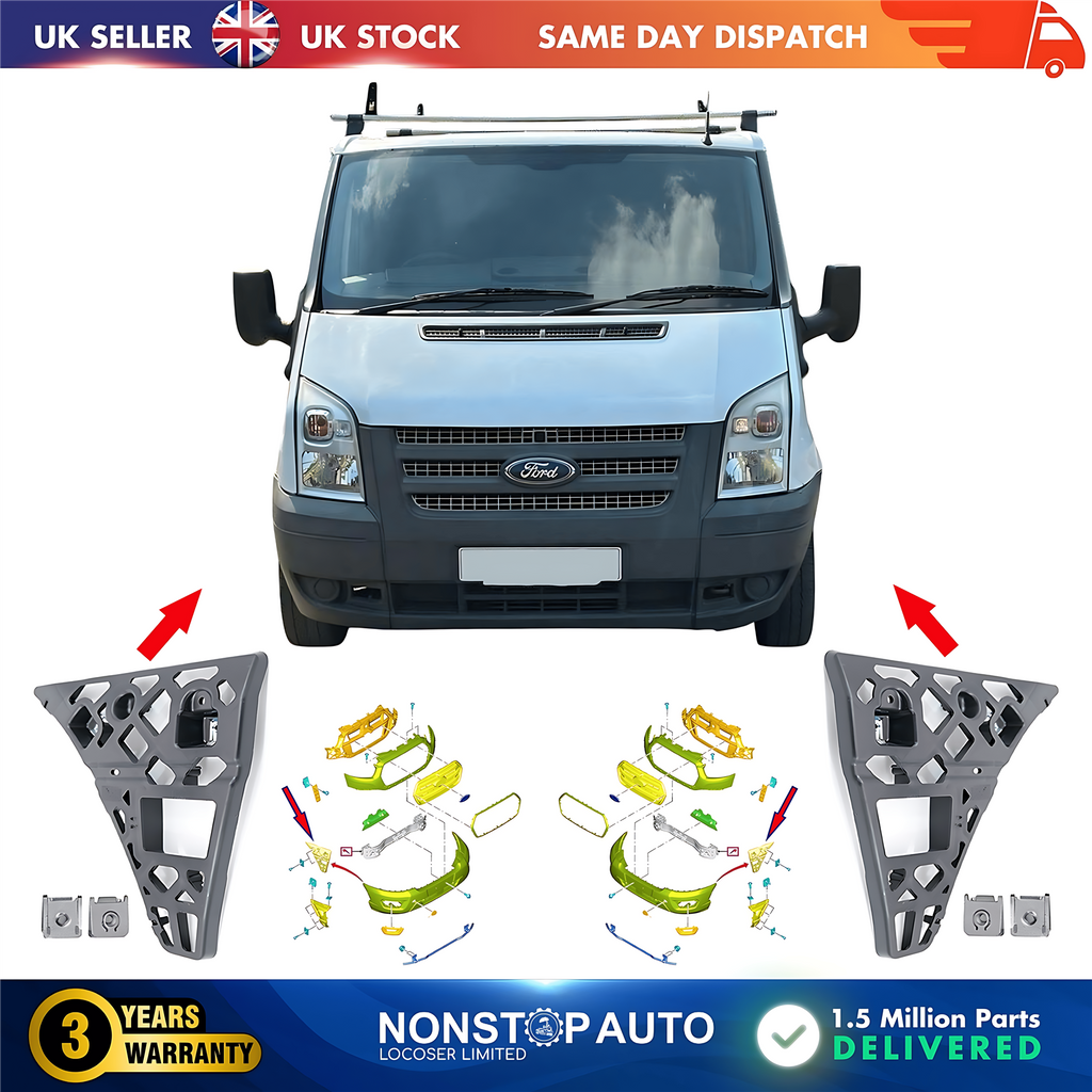2X Front Bumper Bracket Left and Right For FORD Transit MK7 2006-2014