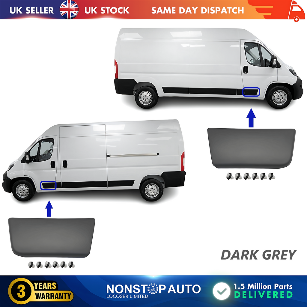 2X Door Moulding Trim Front Left and Right For CITROEN Relay PEUGEOT Boxer FIAT Ducato 2006 on