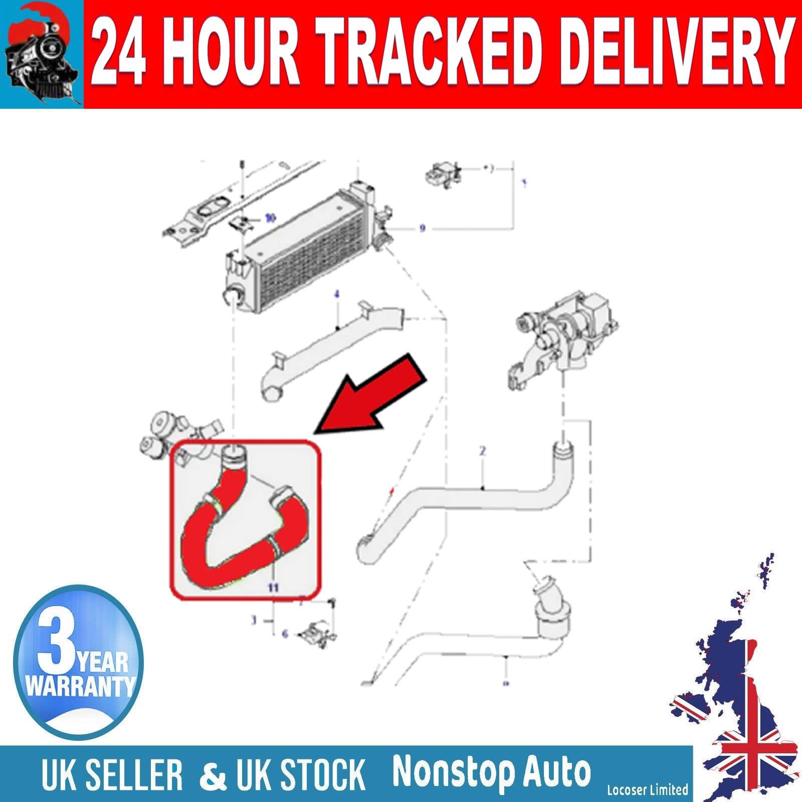 TURBO INTERCOOLER HOSE PIPE LARGE  FOR  FORD TRANSIT 2.4 4C116C646AD