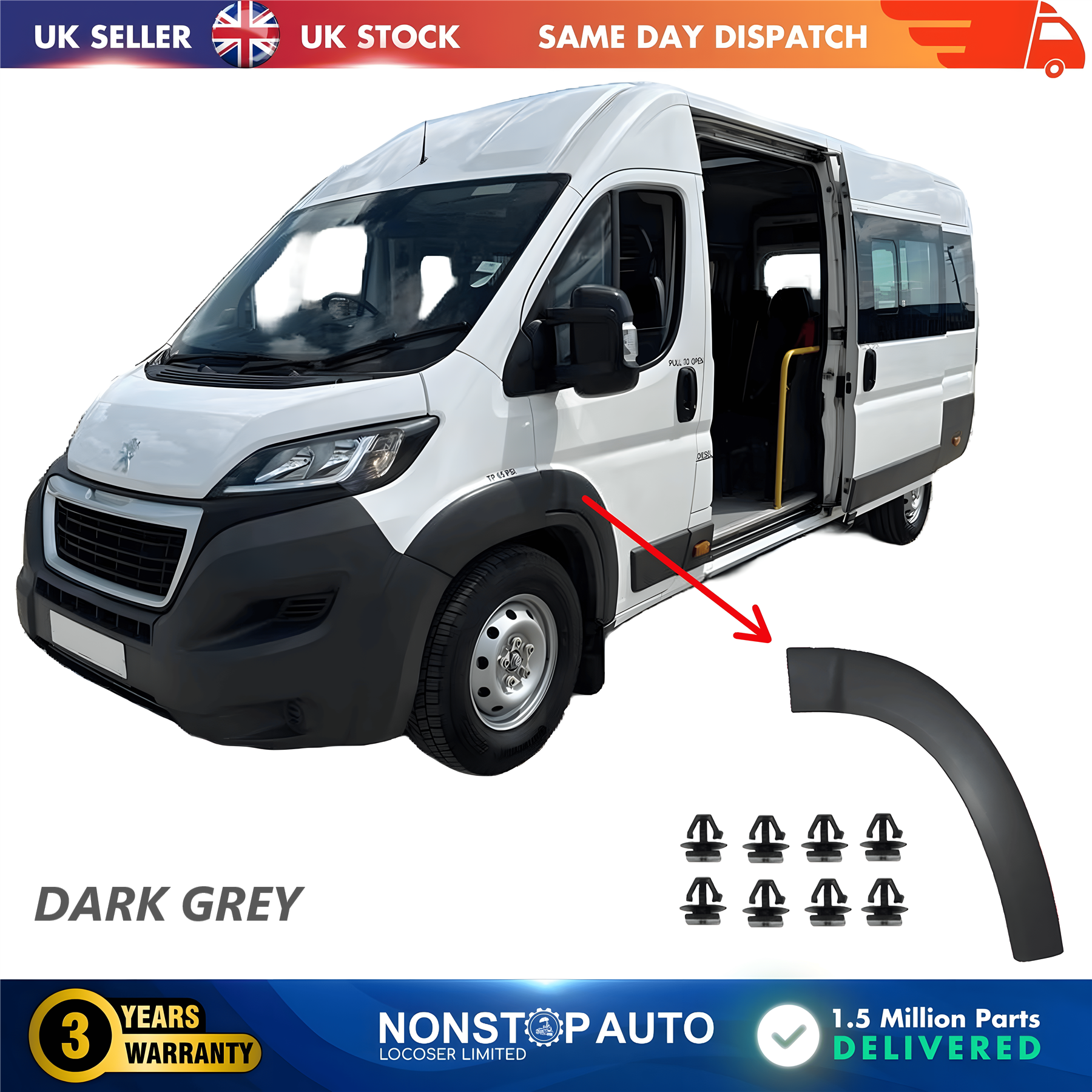 Wheel Arch Trim Moulding Front Left For CITROEN Relay PEUGEOT Boxer FIAT Ducato 2006 on 8545FG