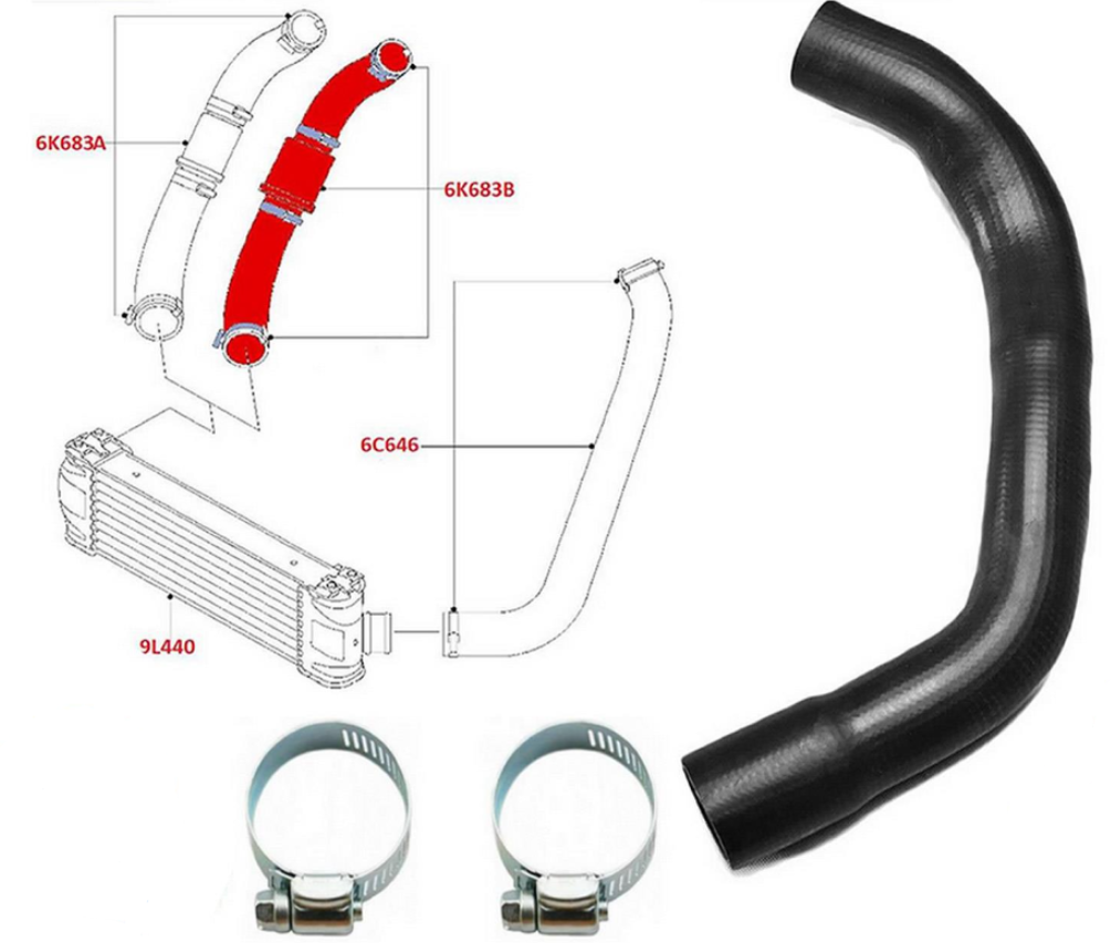TURBO INTERCOOLER TURBO HOSE PIPE FOR FORD TRANSIT 2.4 TDCI  6C116K683AC