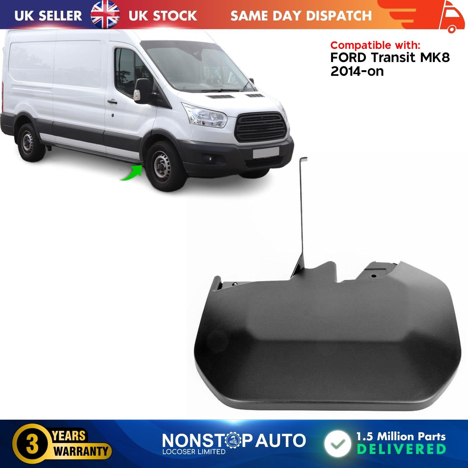 Mud Flap Splash Guard with Mounting Bracket Front Right For FORD Transit MK8 1820756