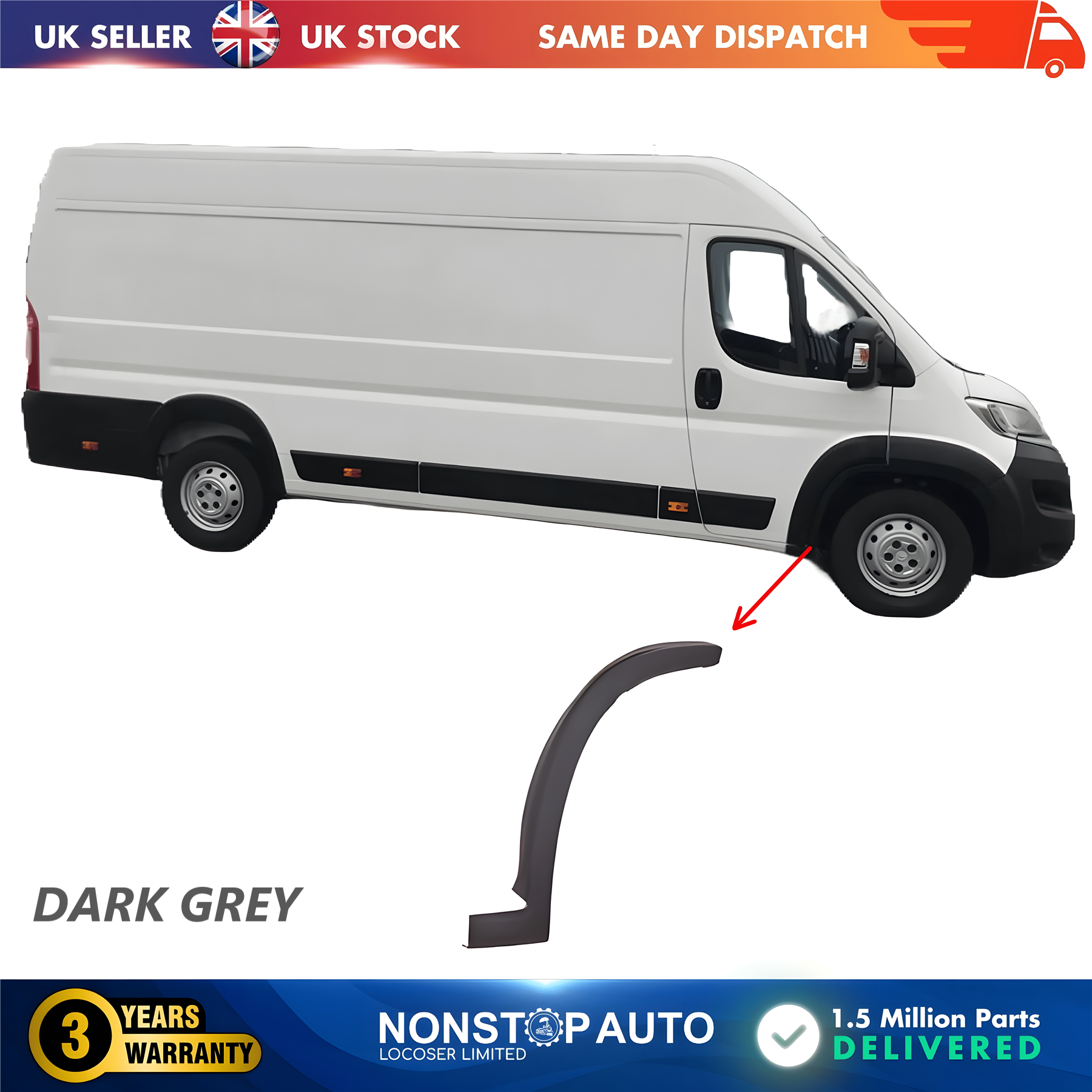 Wheel Arch Trim Moulding Front Right For CITROEN Relay PEUGEOT Boxer FIAT Ducato 2006 on 8545HE