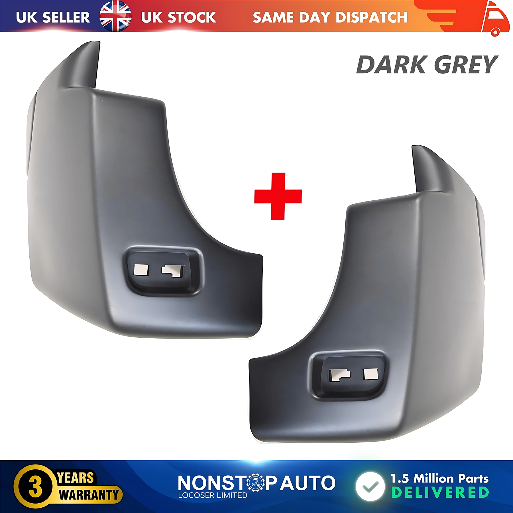 2X Rear Bumper Corner End R+L For RENAULT Master III 2009 on 851210001R 851200001R